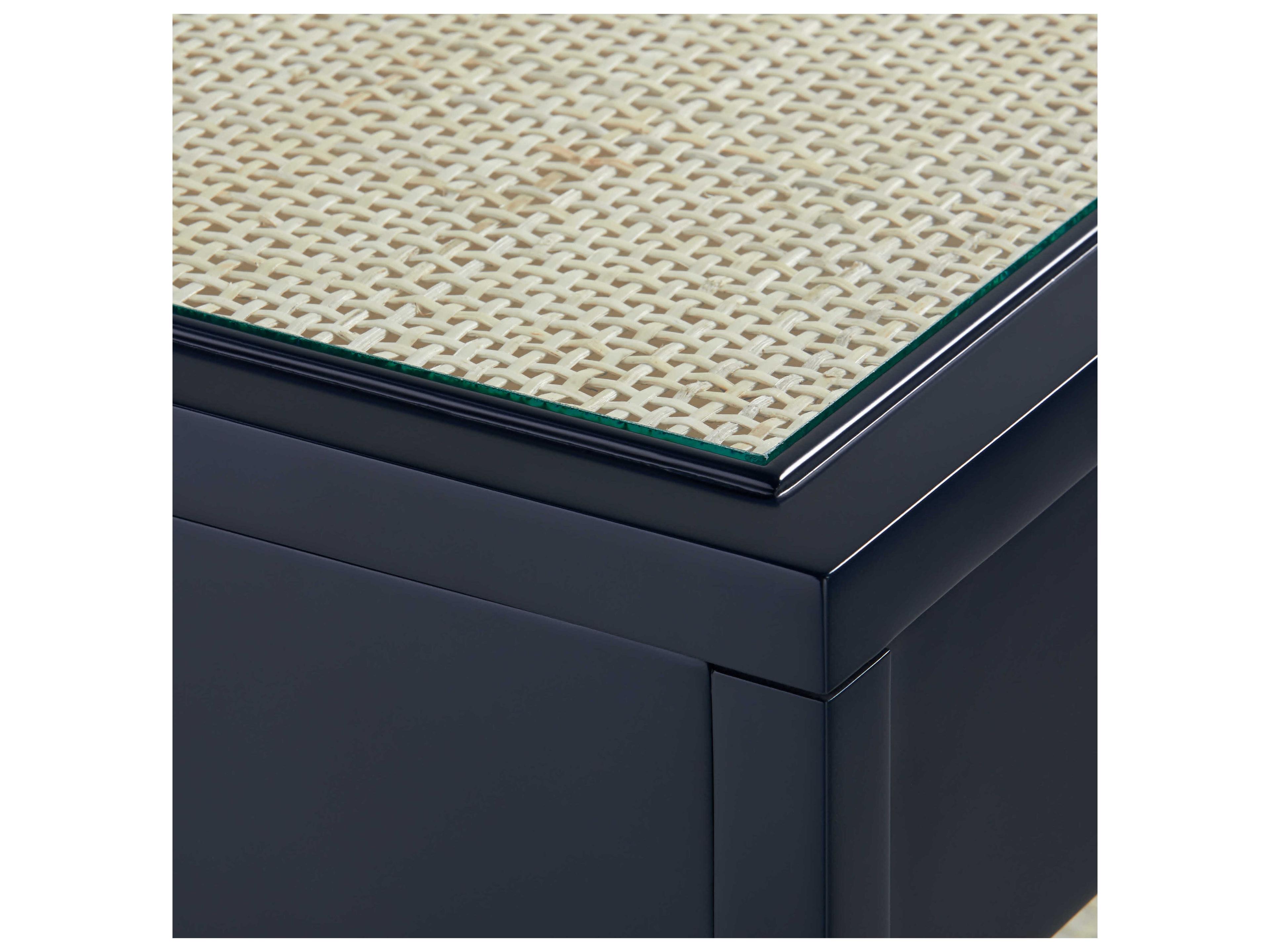 Villa & House Rectangular Glass Midnight Blue End Table