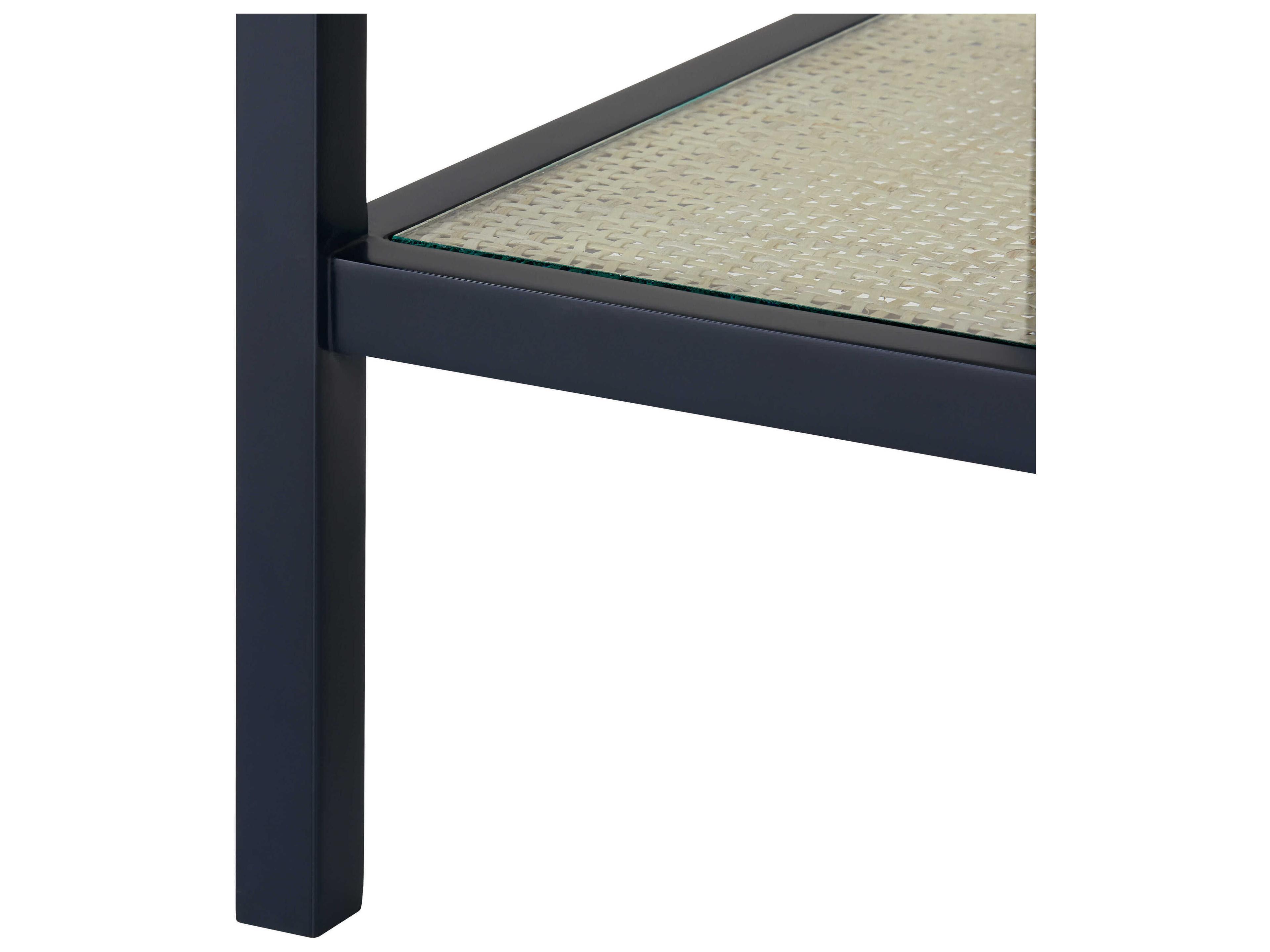 Villa & House Rectangular Glass Midnight Blue End Table