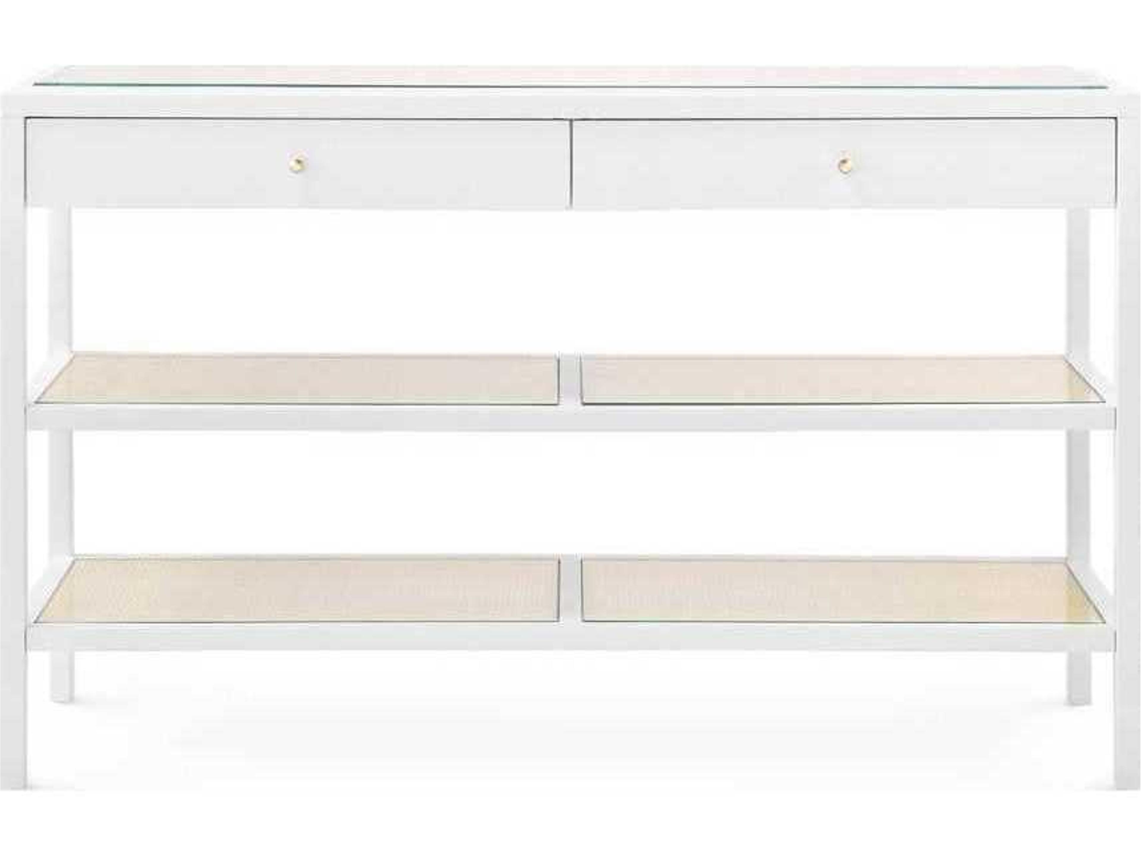 Rectangular Glass Vanilla Console Table