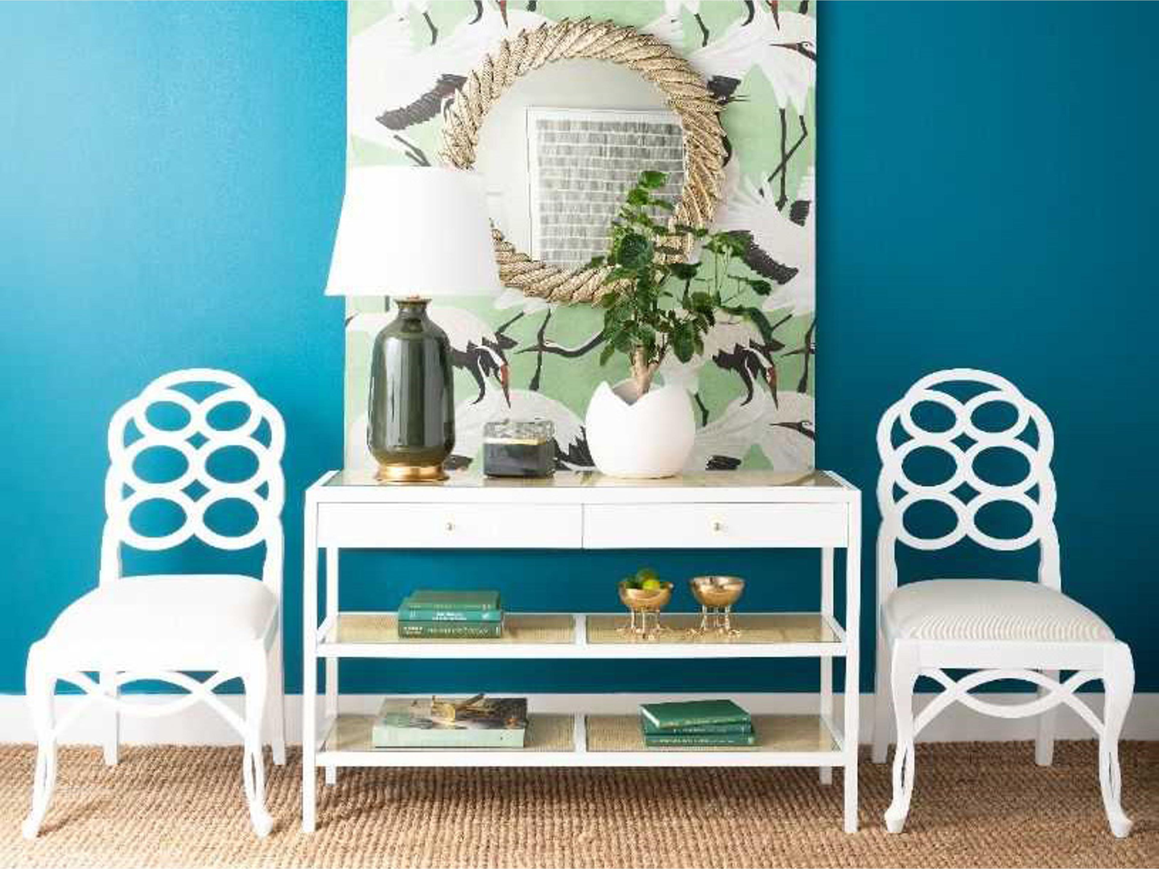 Villa & House Rectangular Glass Vanilla Console Table