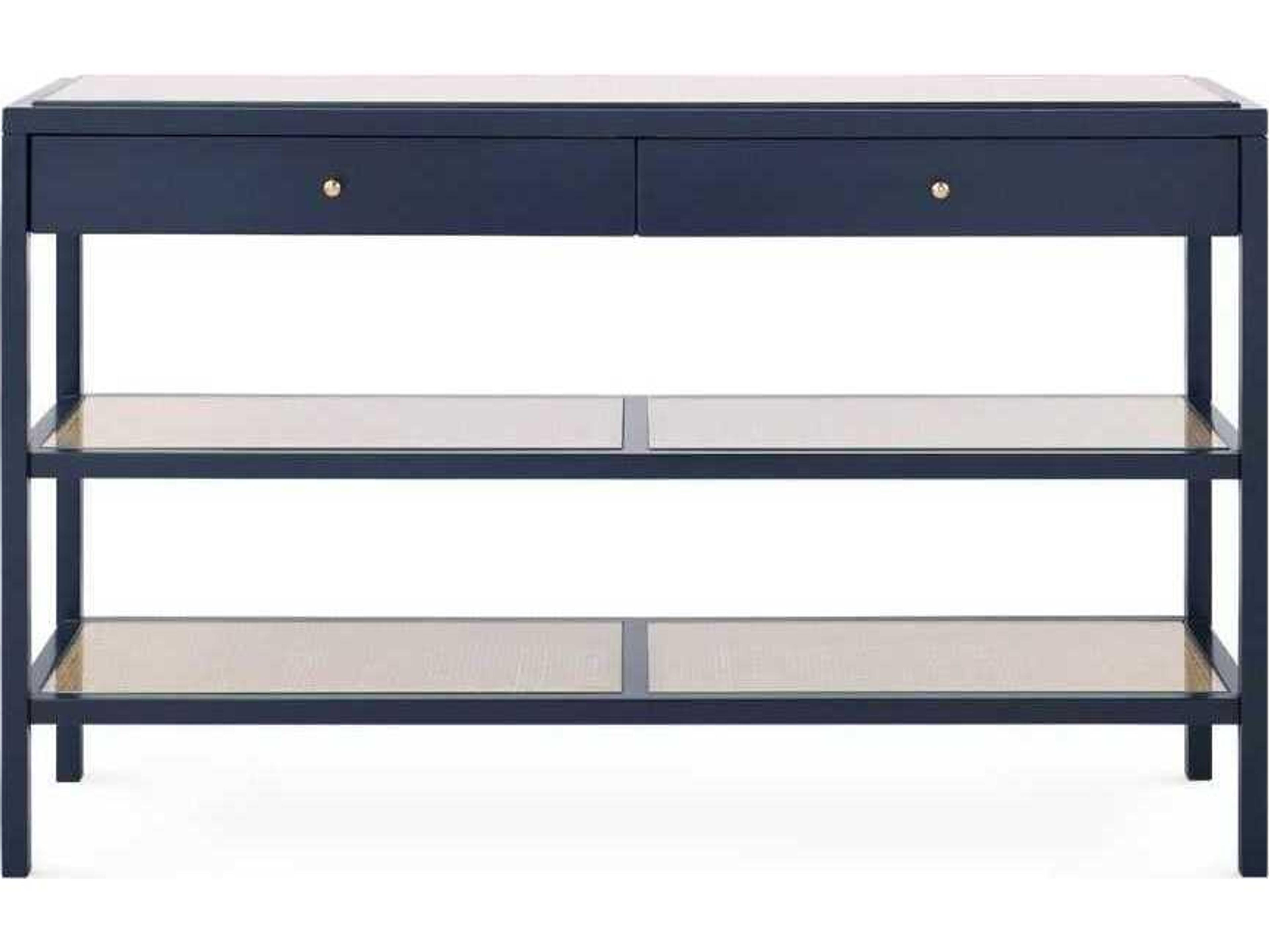 Rectangular Glass Midnight Blue Console Table