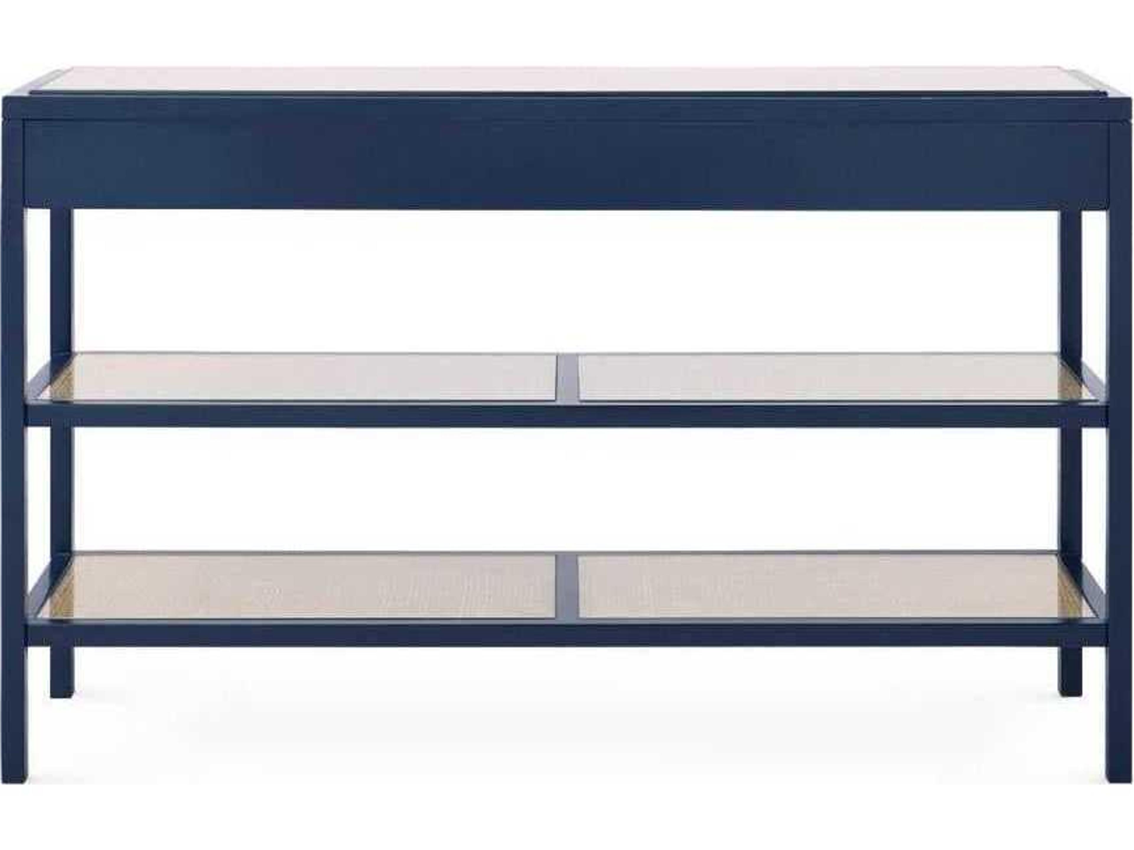 Villa & House Rectangular Glass Midnight Blue Console Table