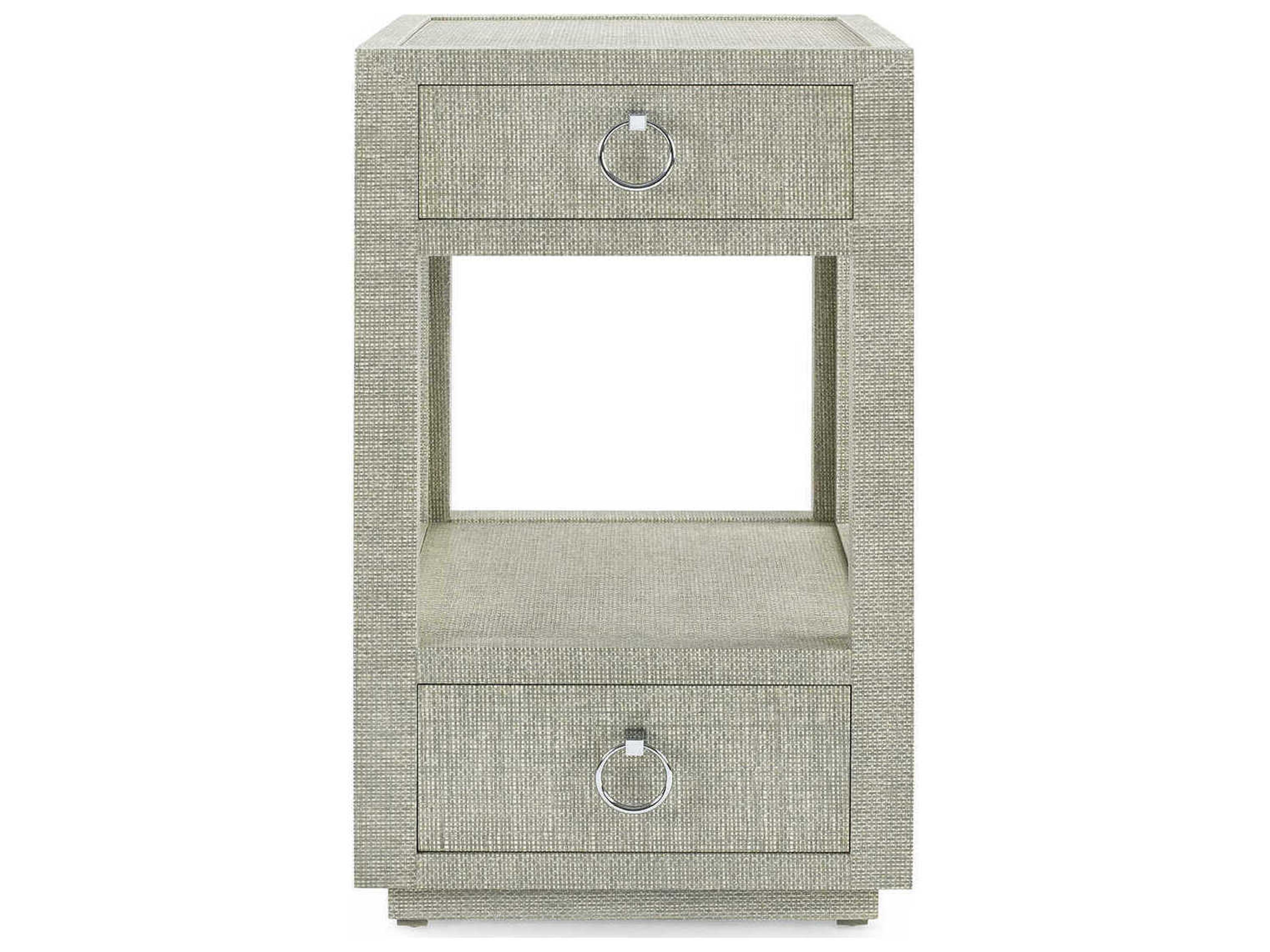 Villa & House Rectangular Wood Moss Gray Tweed End Table