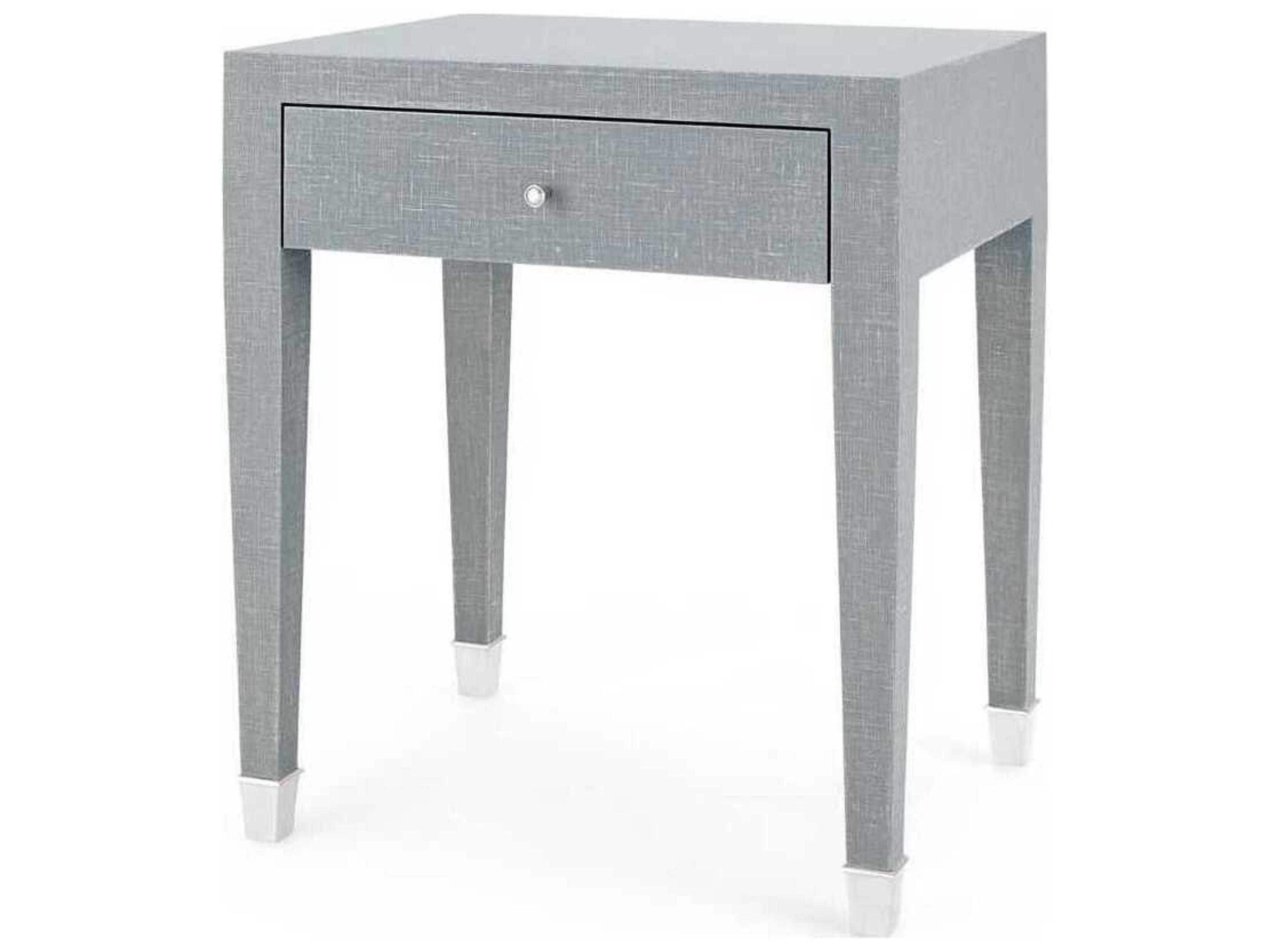 Rectangular Wood Washed Winter Gray End Table