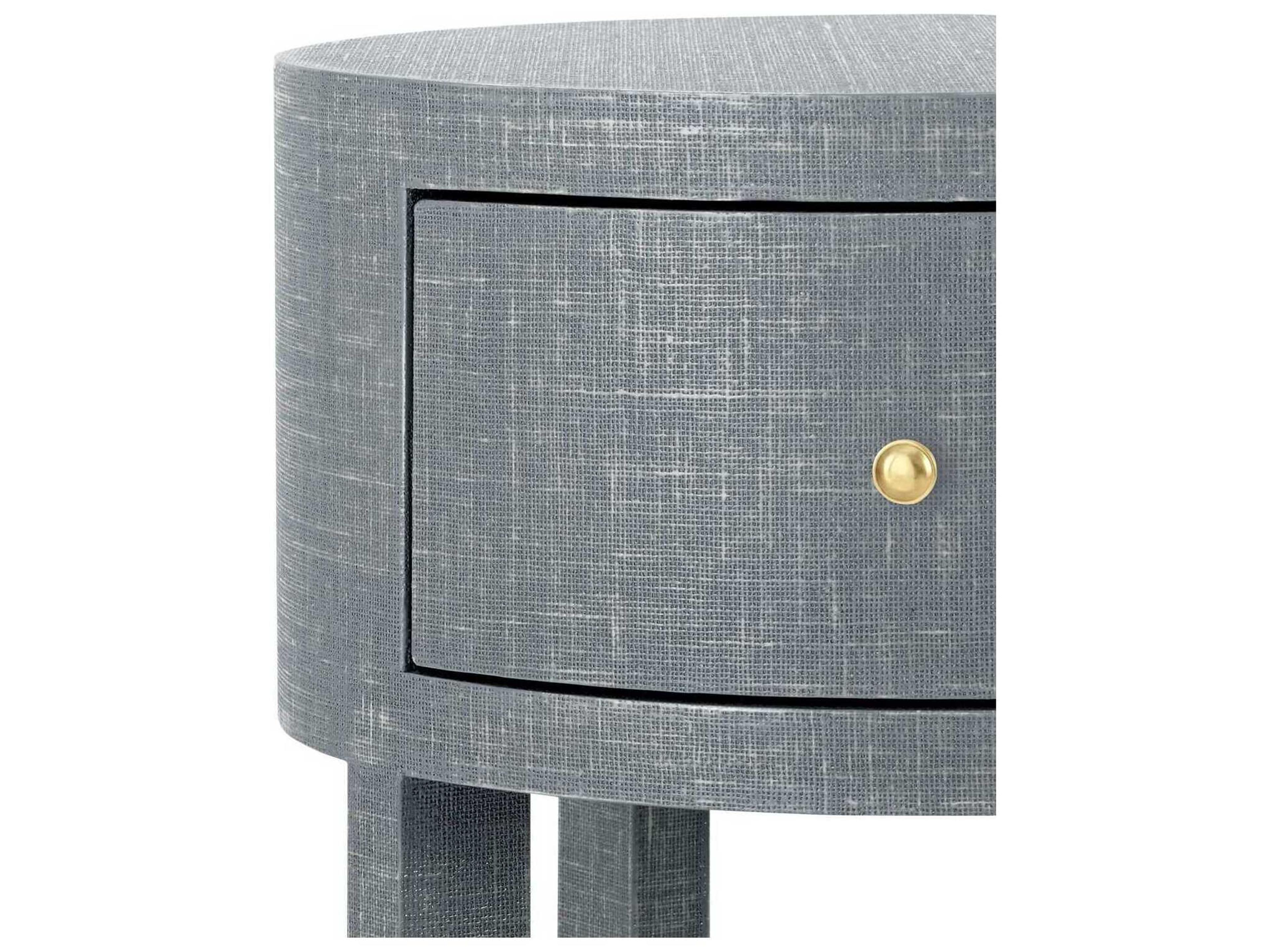 Villa & House Round Wood Washed Winter Gray End Table