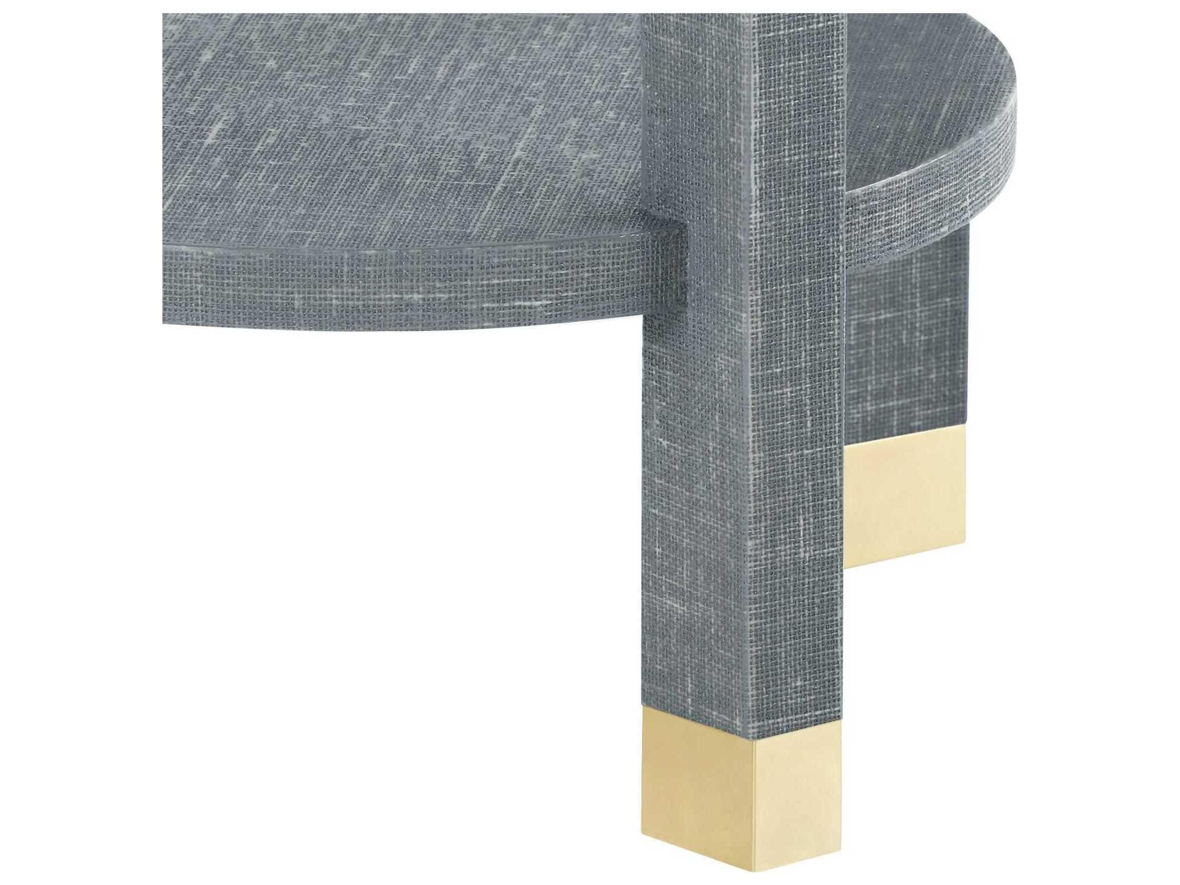 Villa & House Round Wood Washed Winter Gray End Table