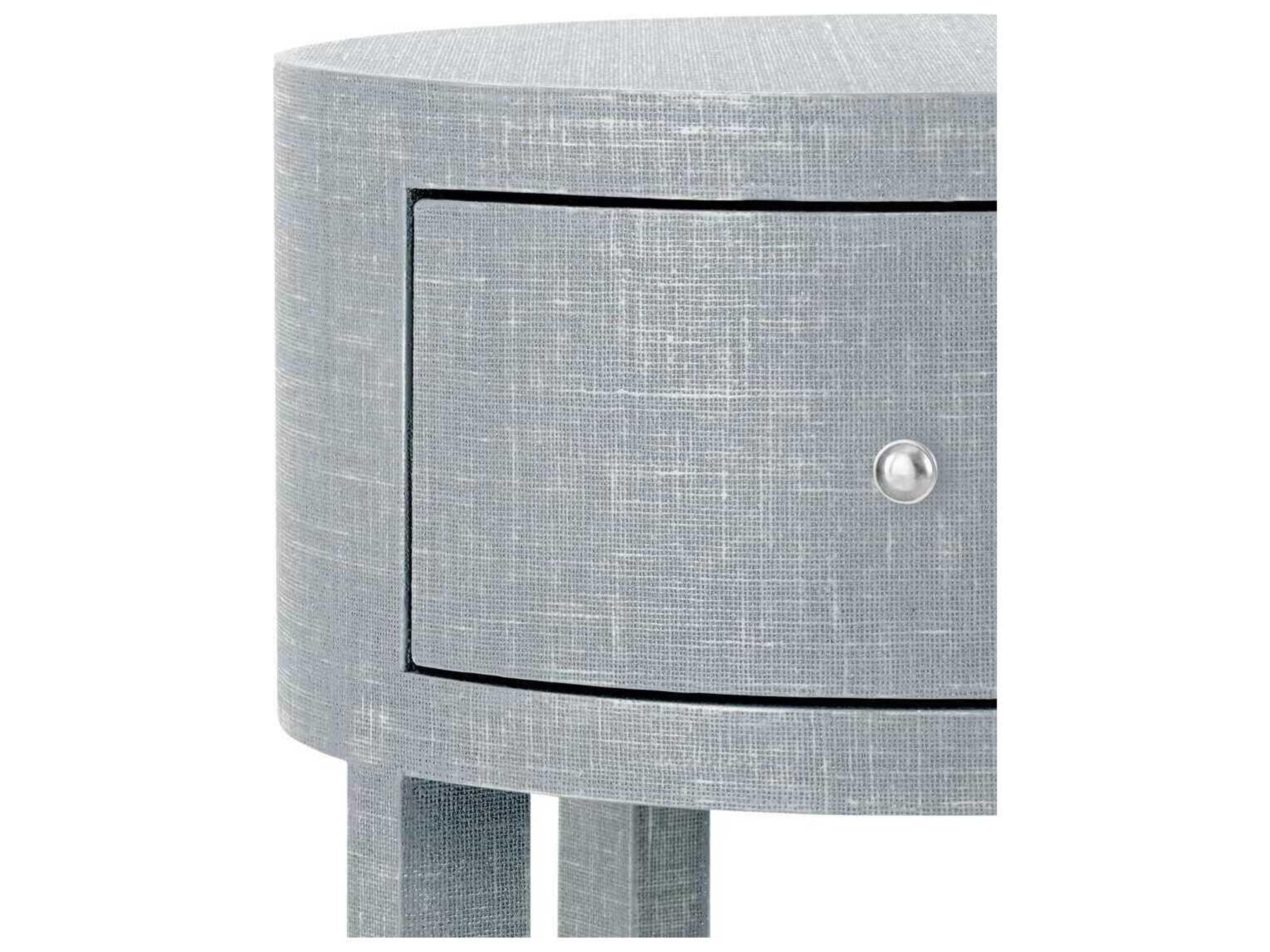 Villa & House Round Wood Washed Winter Gray End Table