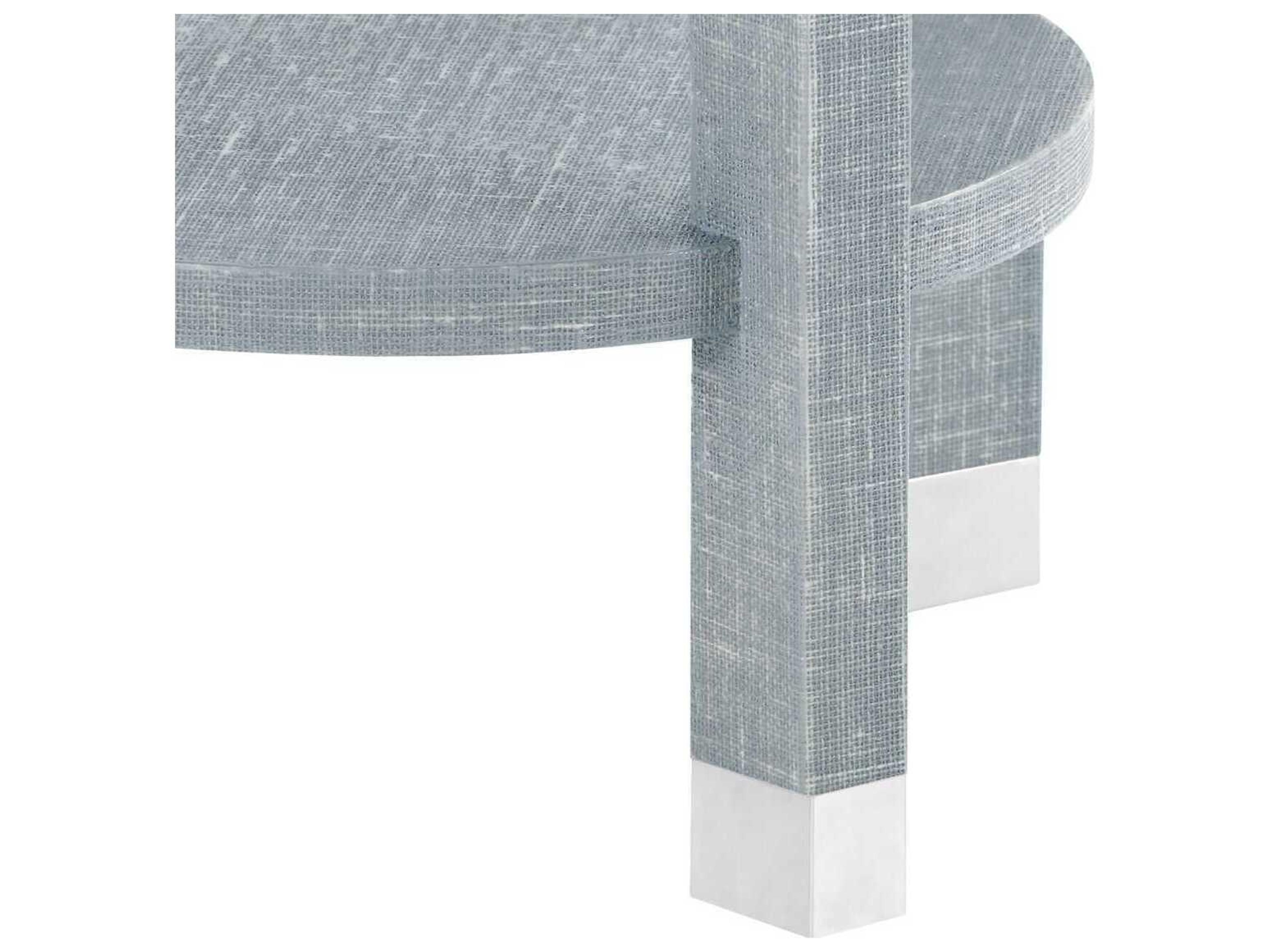 Villa & House Round Wood Washed Winter Gray End Table