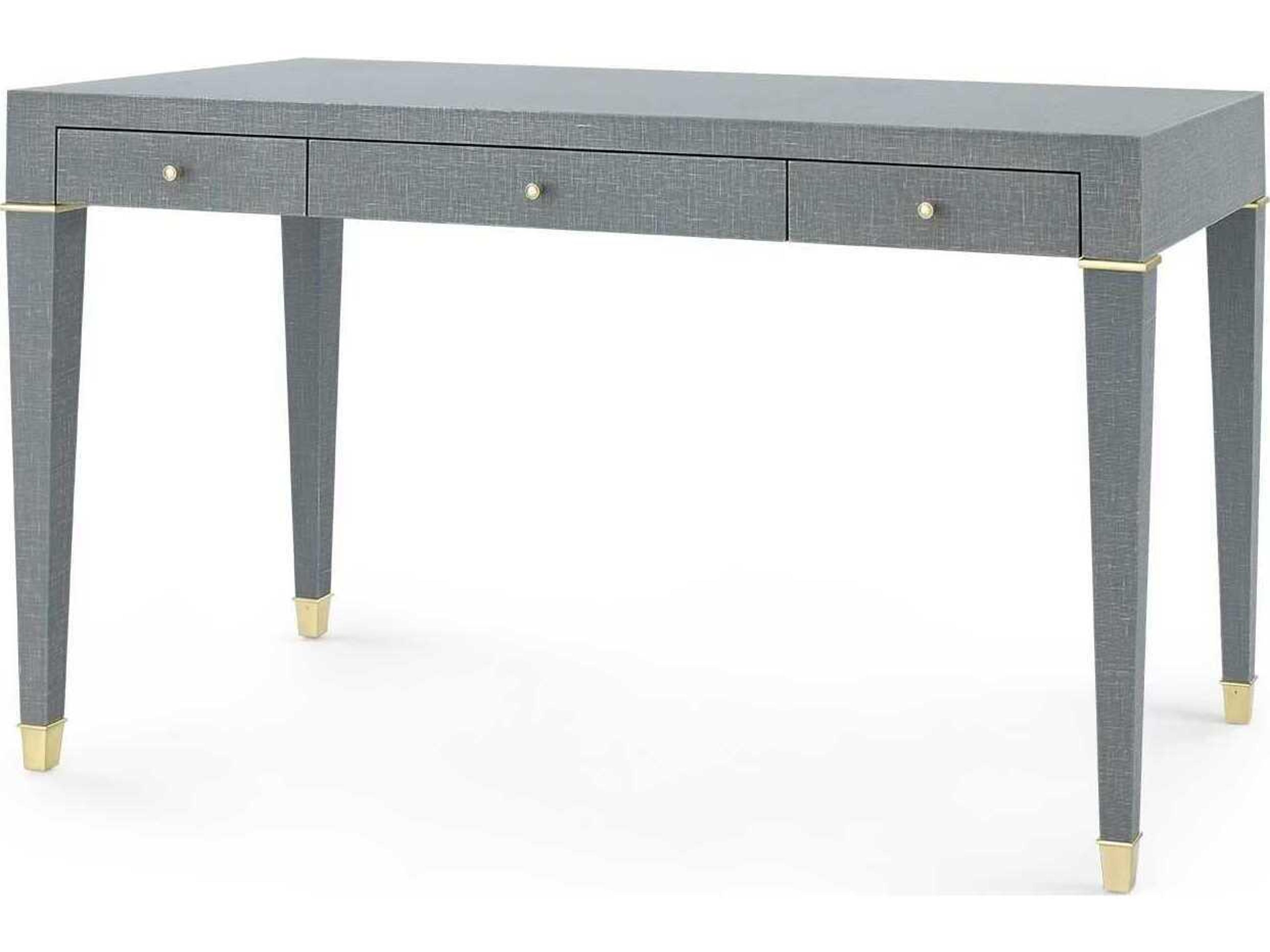 Washed Winter Gray Gold Secretary Desk