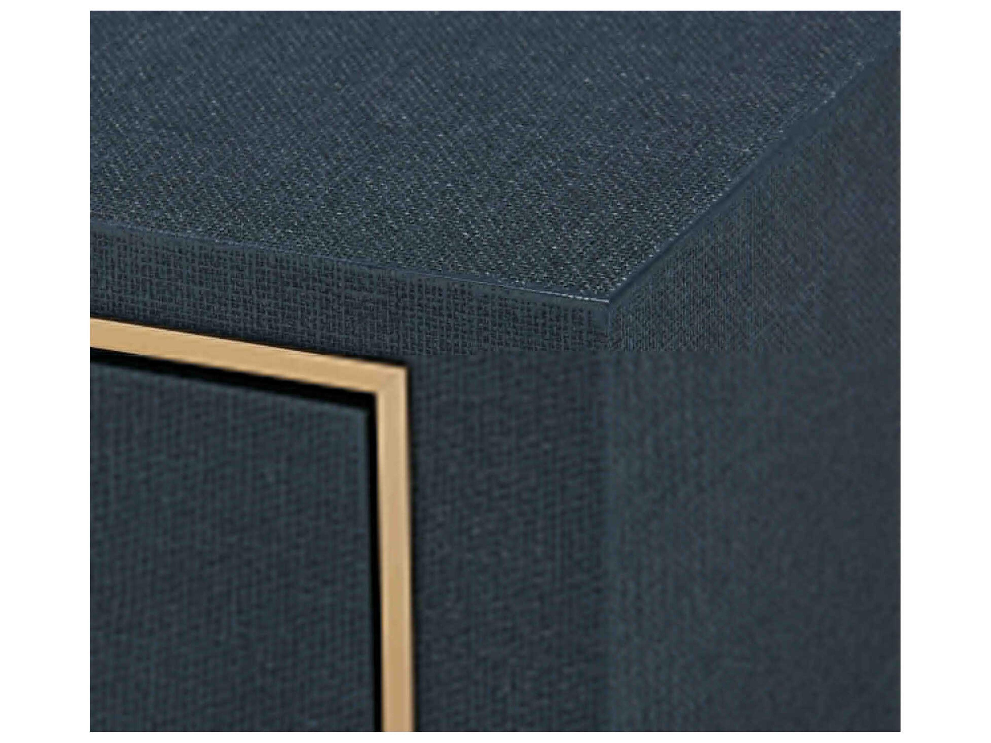 Villa & House Rectangular Wood Blue Steel End Table