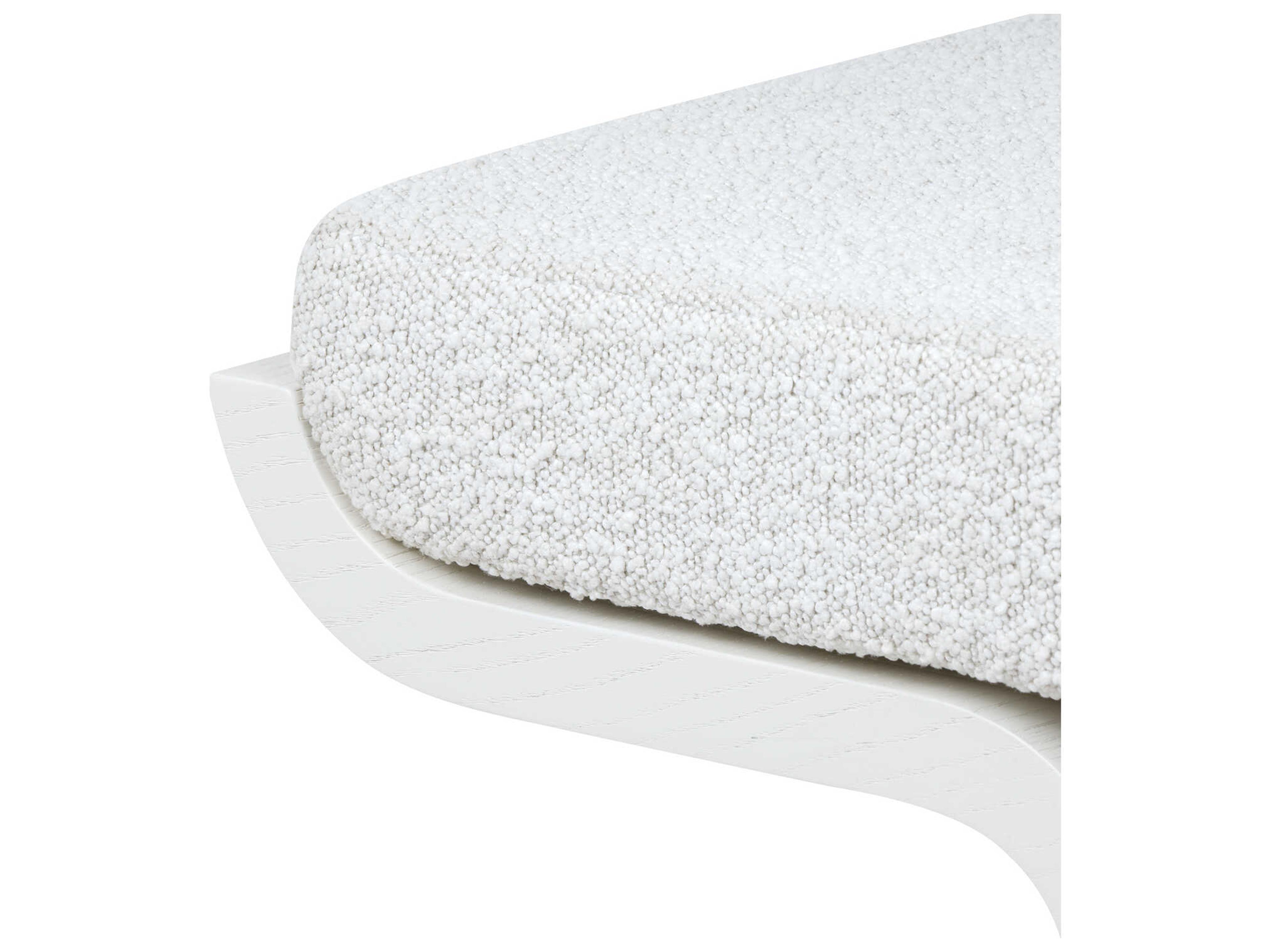 Villa & House Carson Glazed Whisper White Beige Upholstered Accent Stool