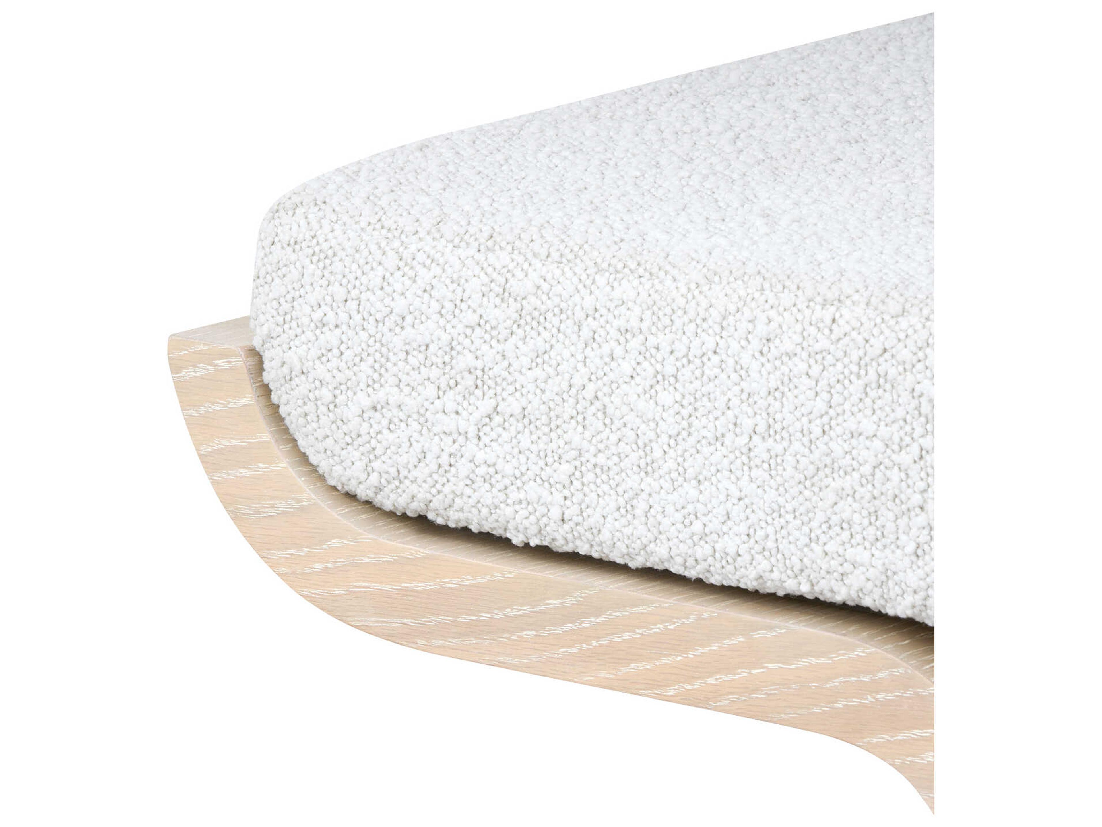 Villa & House Carson Sand Beige Upholstered Accent Stool