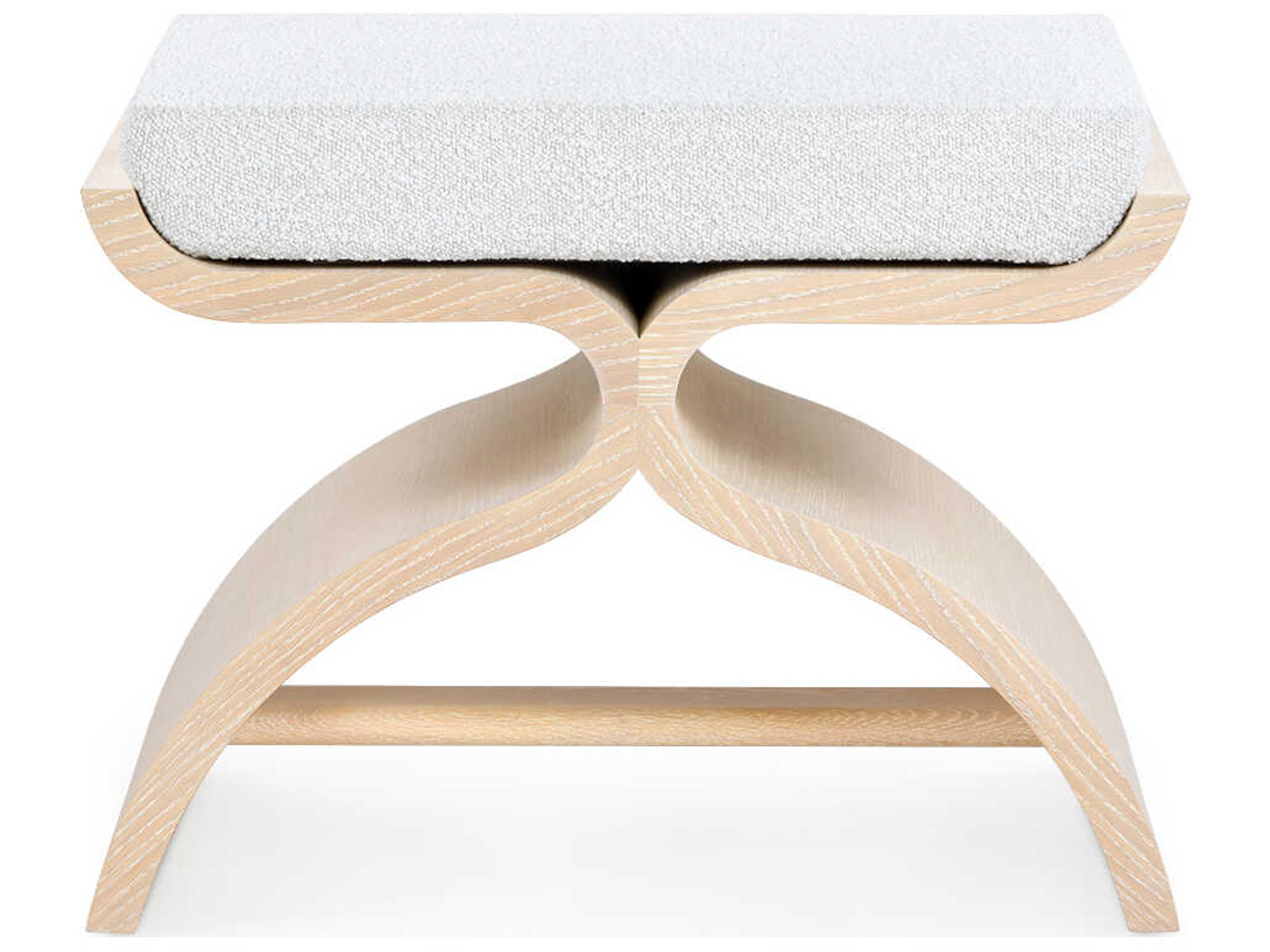 Villa & House Carson Sand Beige Upholstered Accent Stool