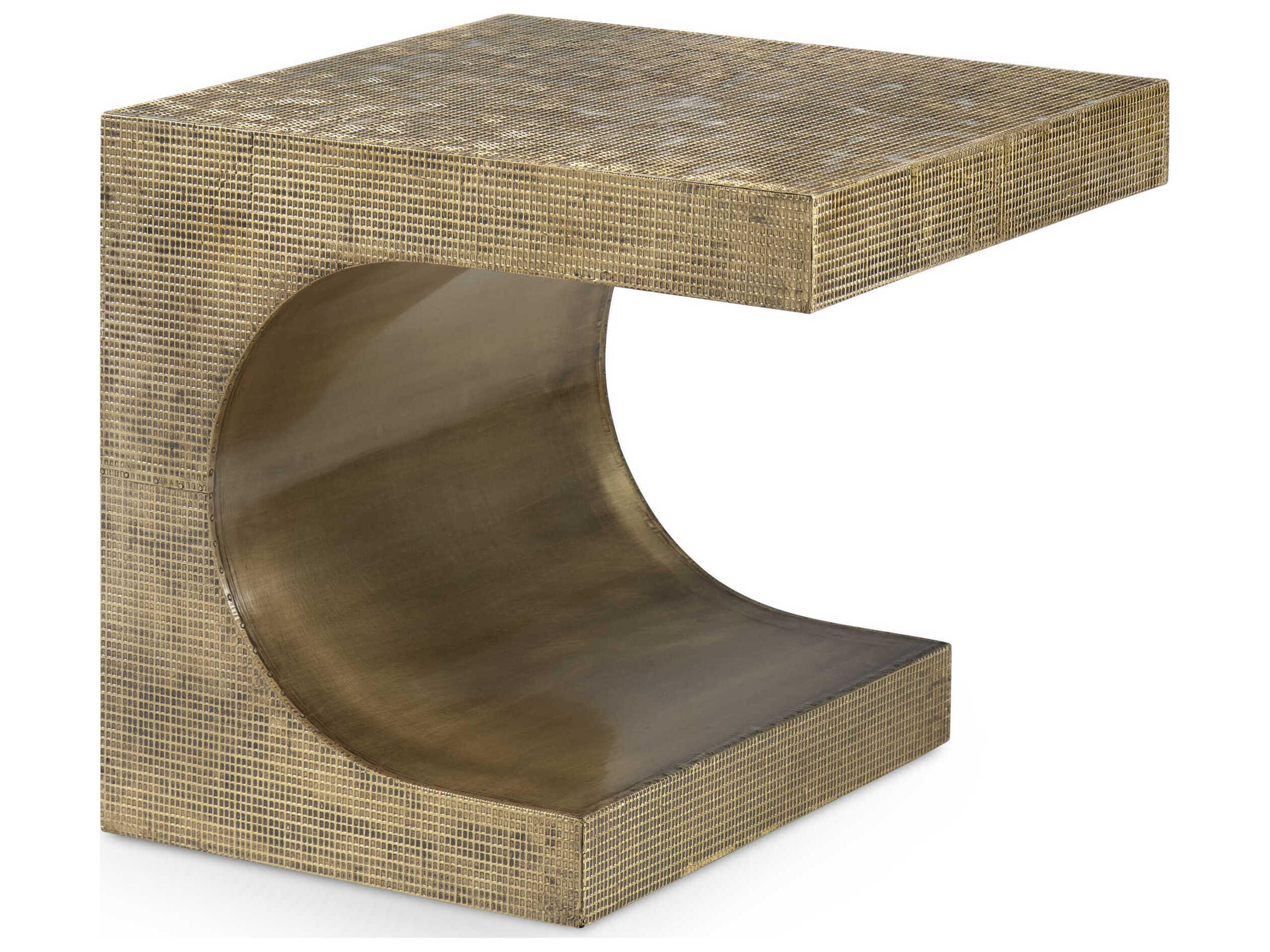 Villa & House Metal Antique Brass End Table