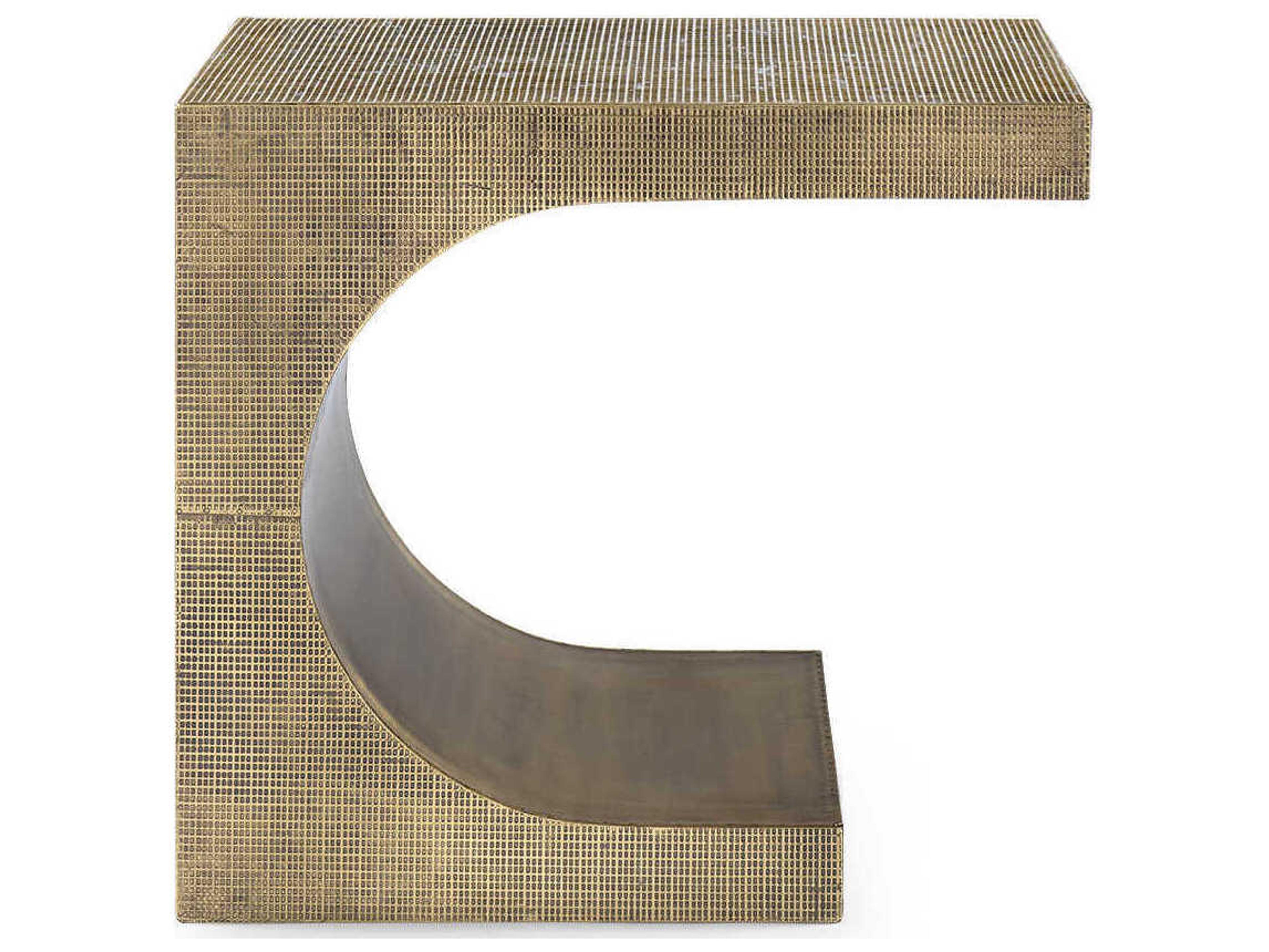 Villa & House Metal Antique Brass End Table