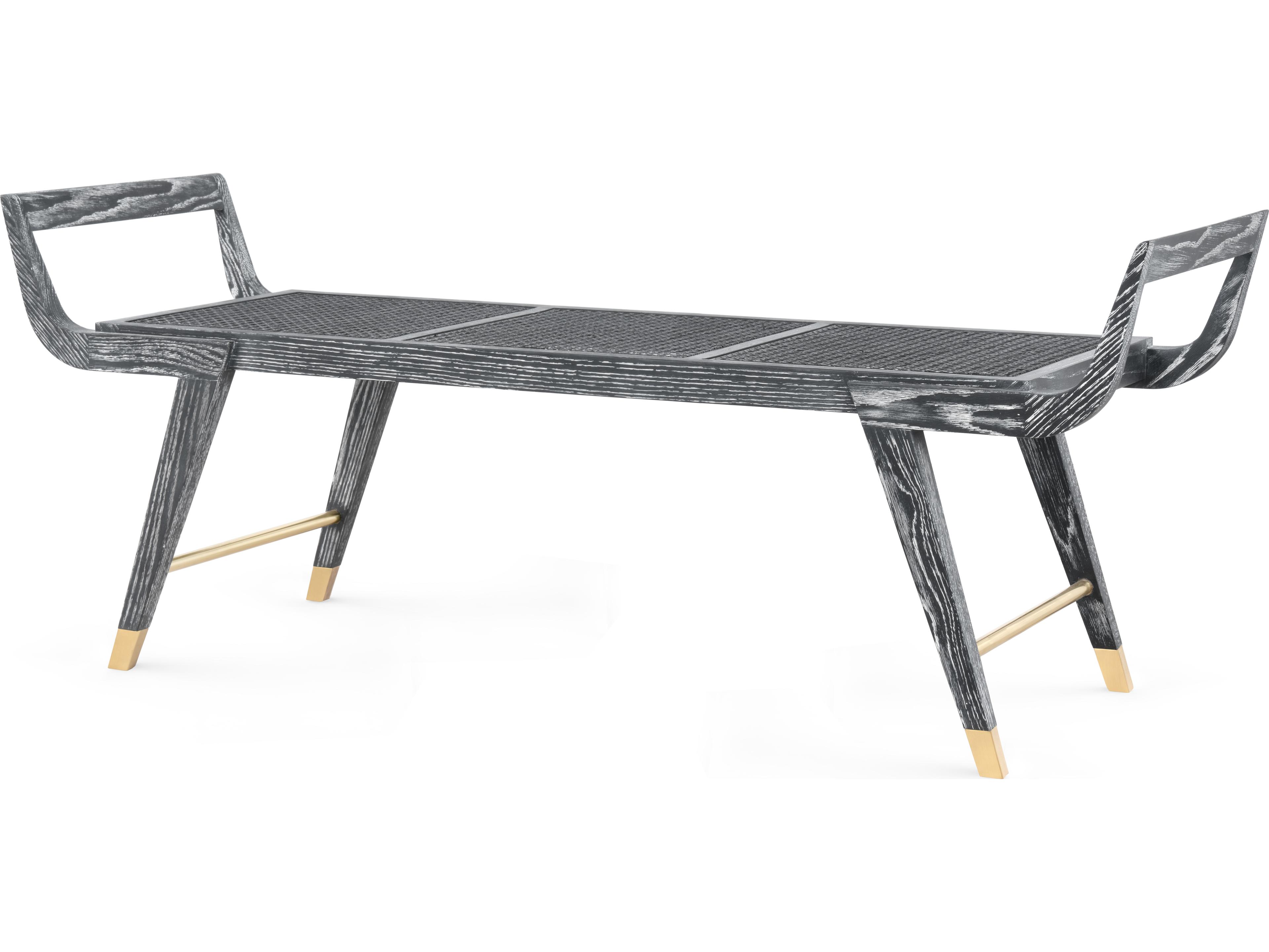 Delon Carbon Black Gray Accent Bench