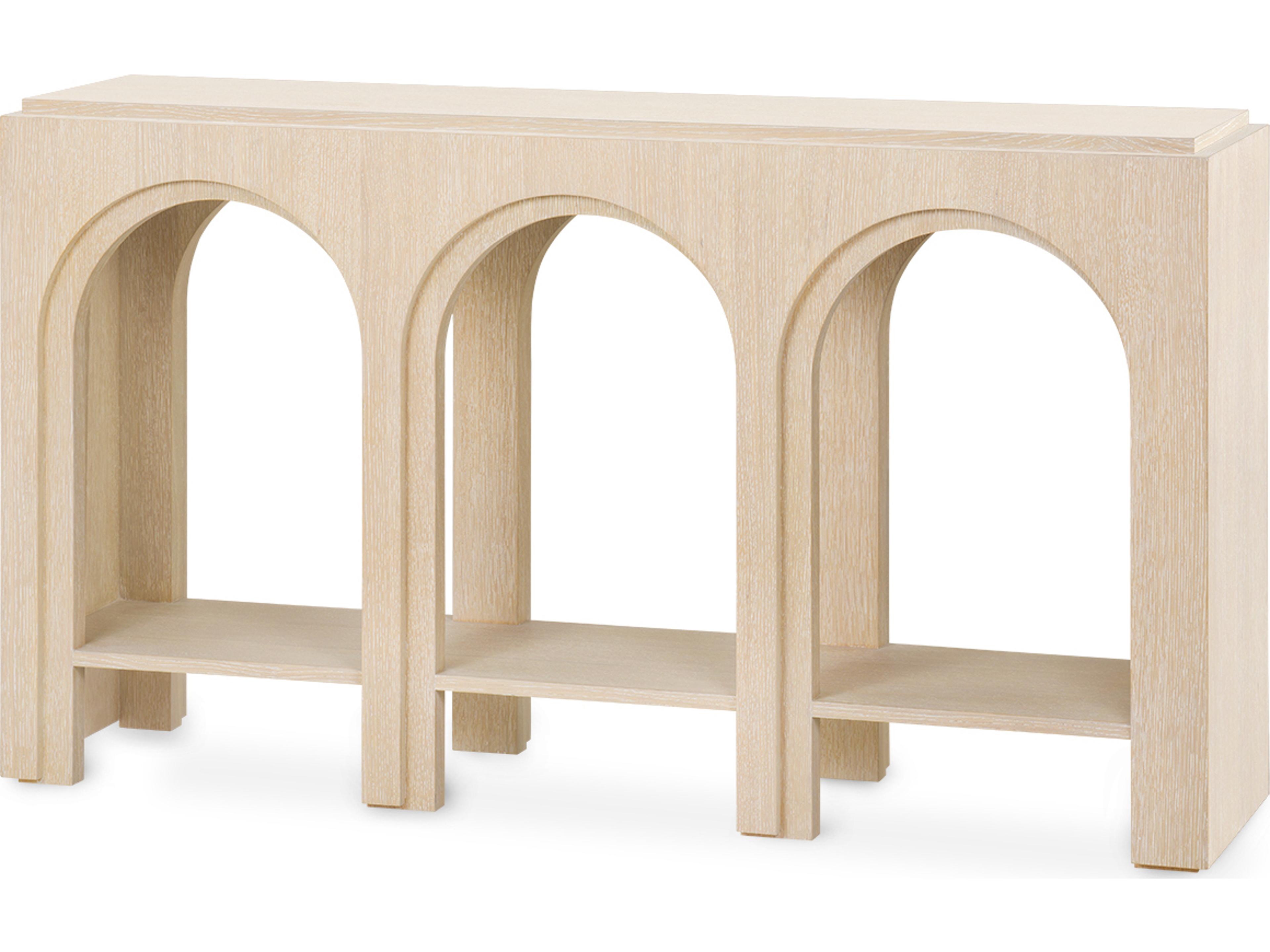 Dario Rectangular Wood Sand Console Table