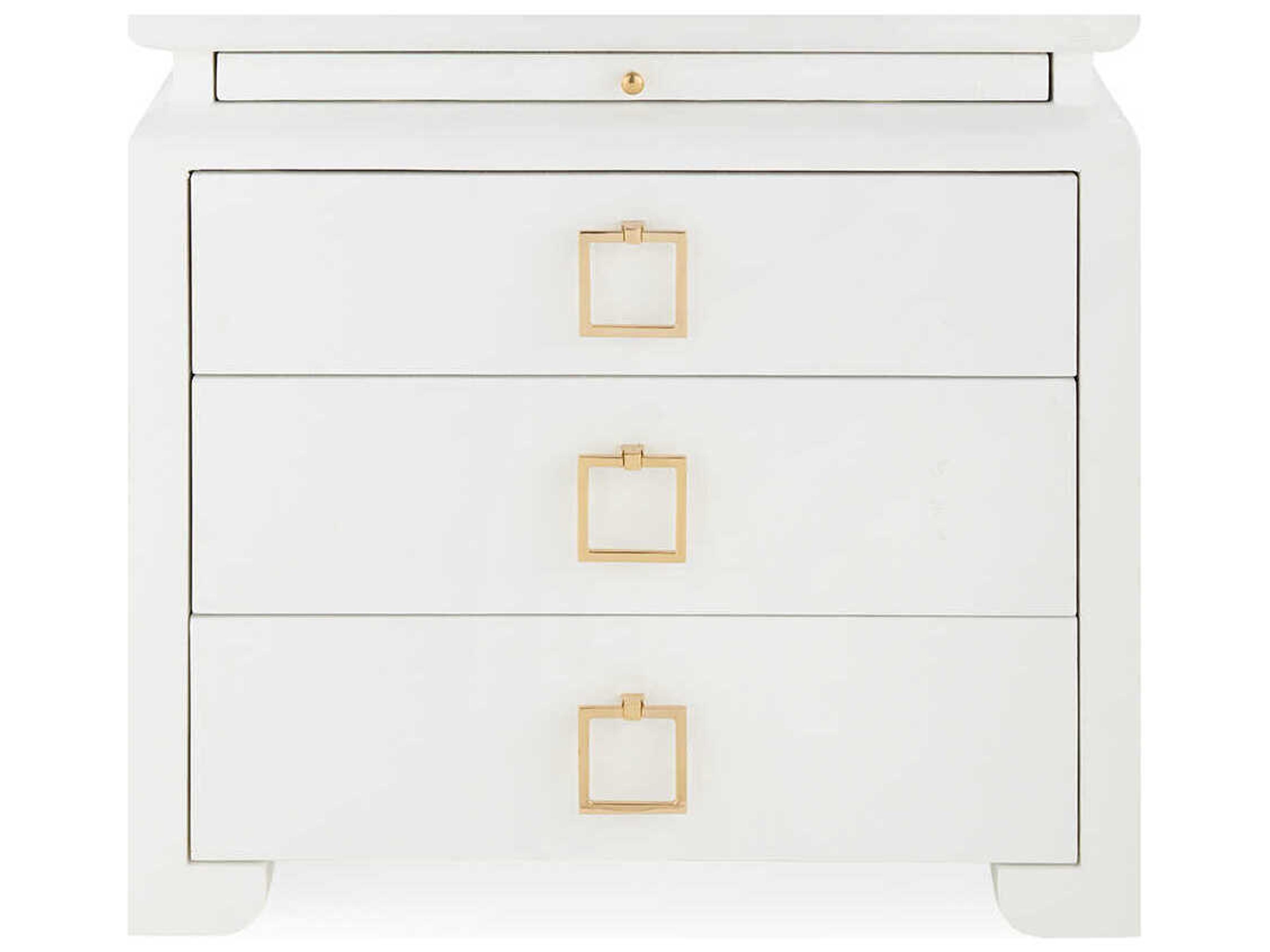 Villa & House 3-Drawers White Nightstand