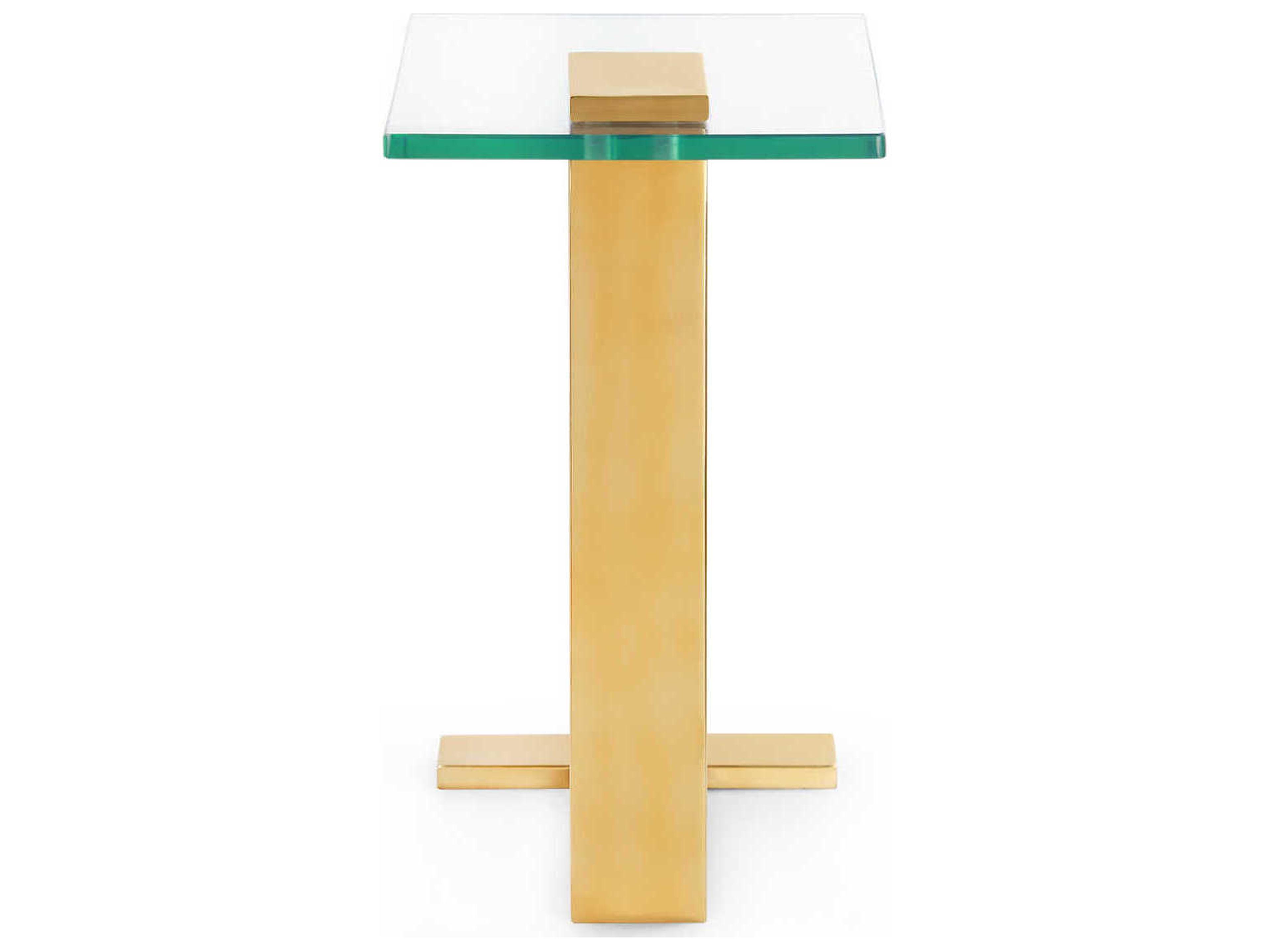 Villa & House Glass Brushed Brass End Table