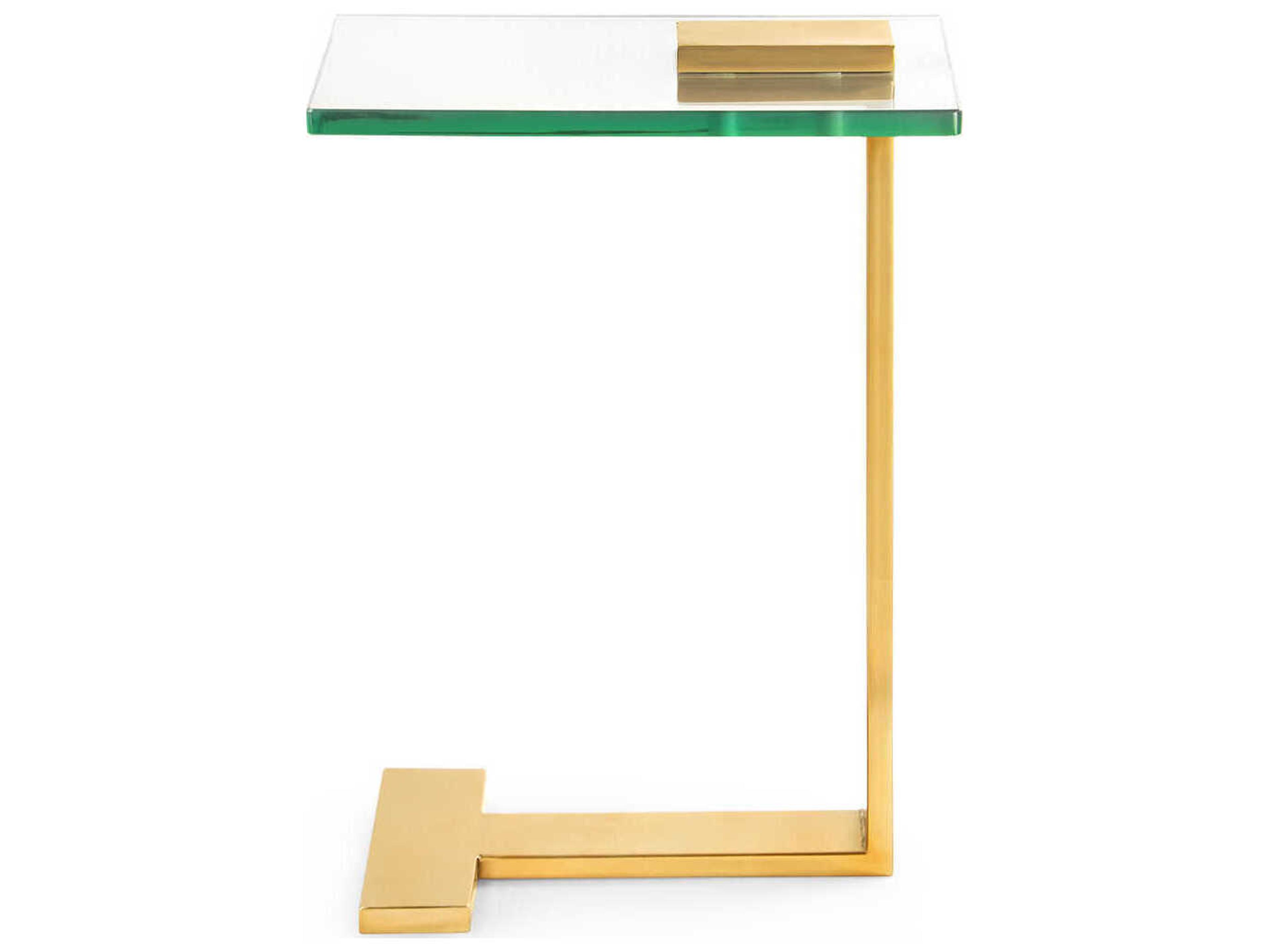 Villa & House Glass Brushed Brass End Table