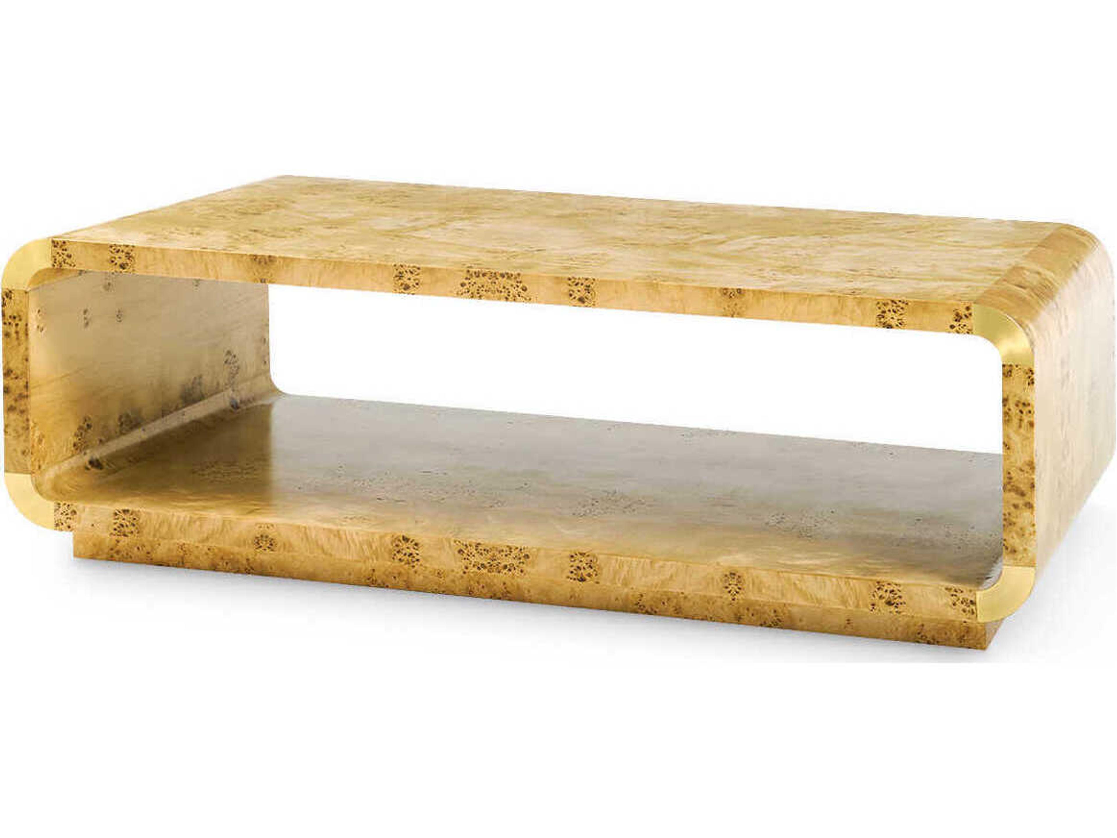 Rectangular Wood Burl Coffee Table