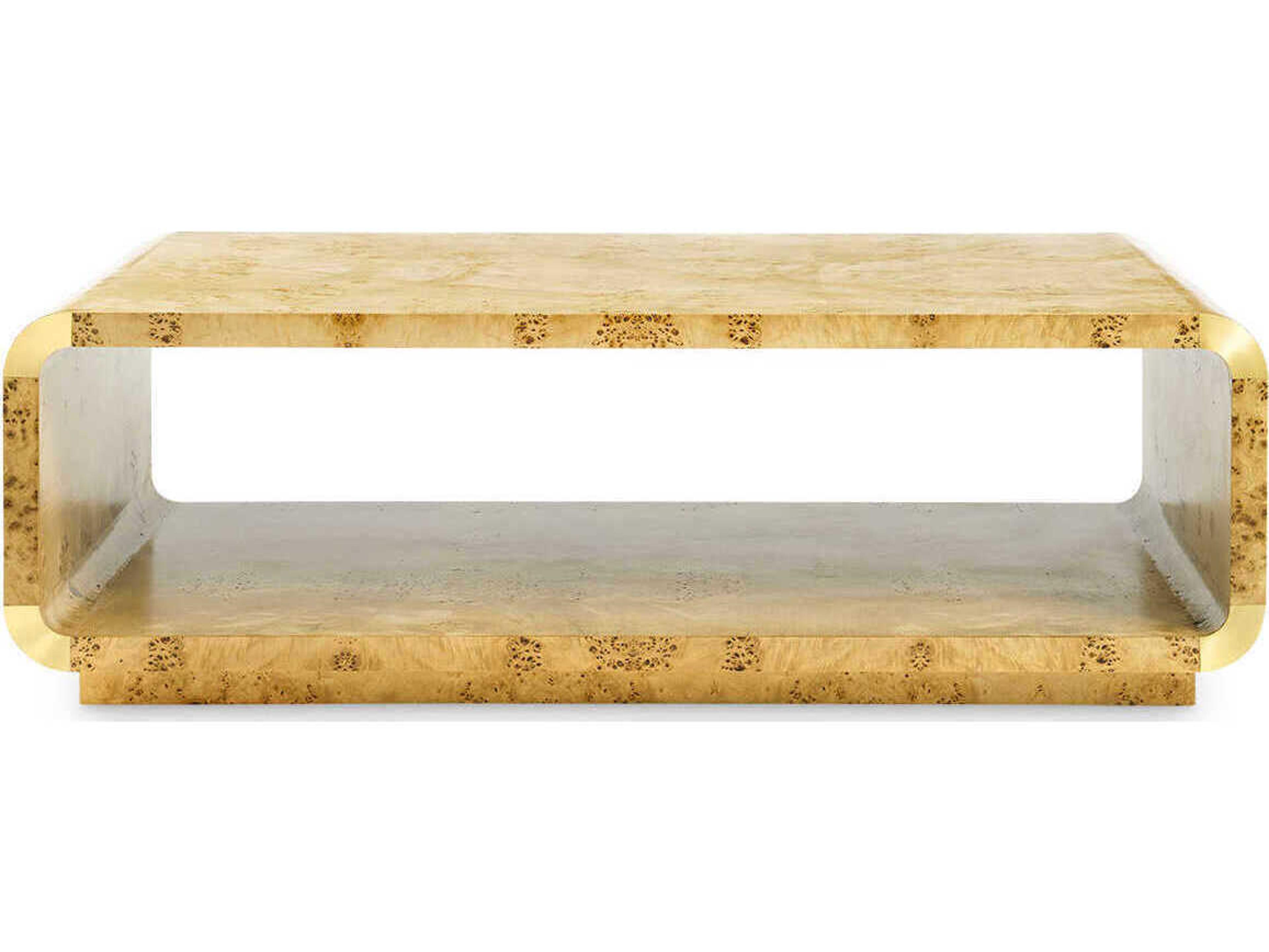 Villa & House Rectangular Wood Burl Coffee Table