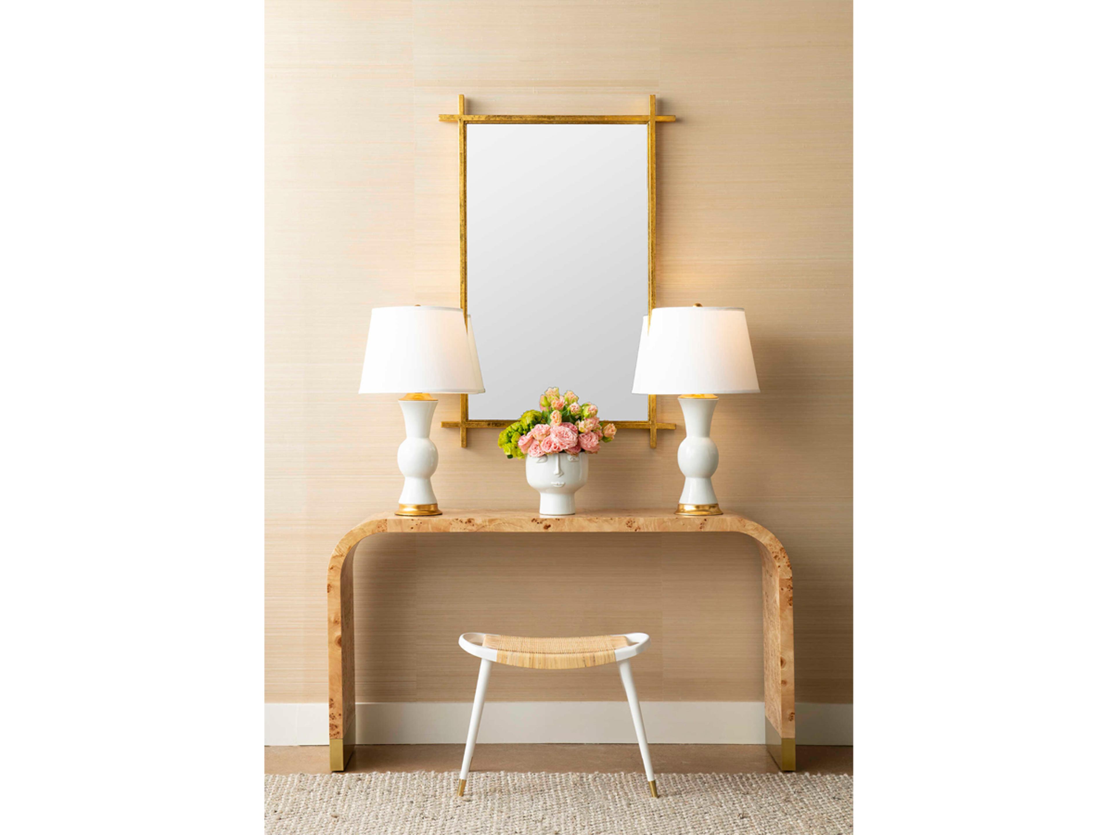 Villa & House Rectangular Wood Burl Console Table