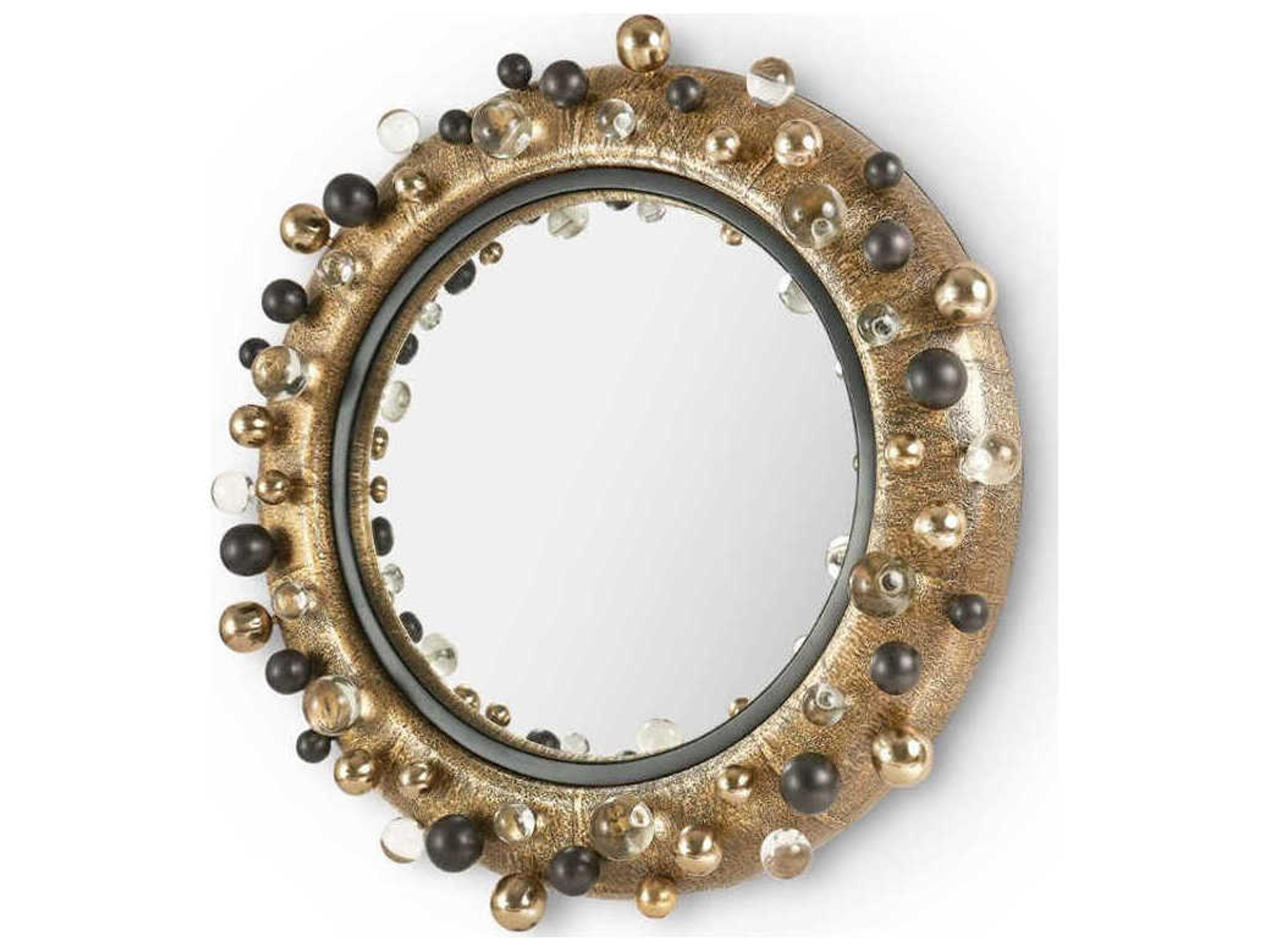 Eris Antique Brass Wall Mirror Round