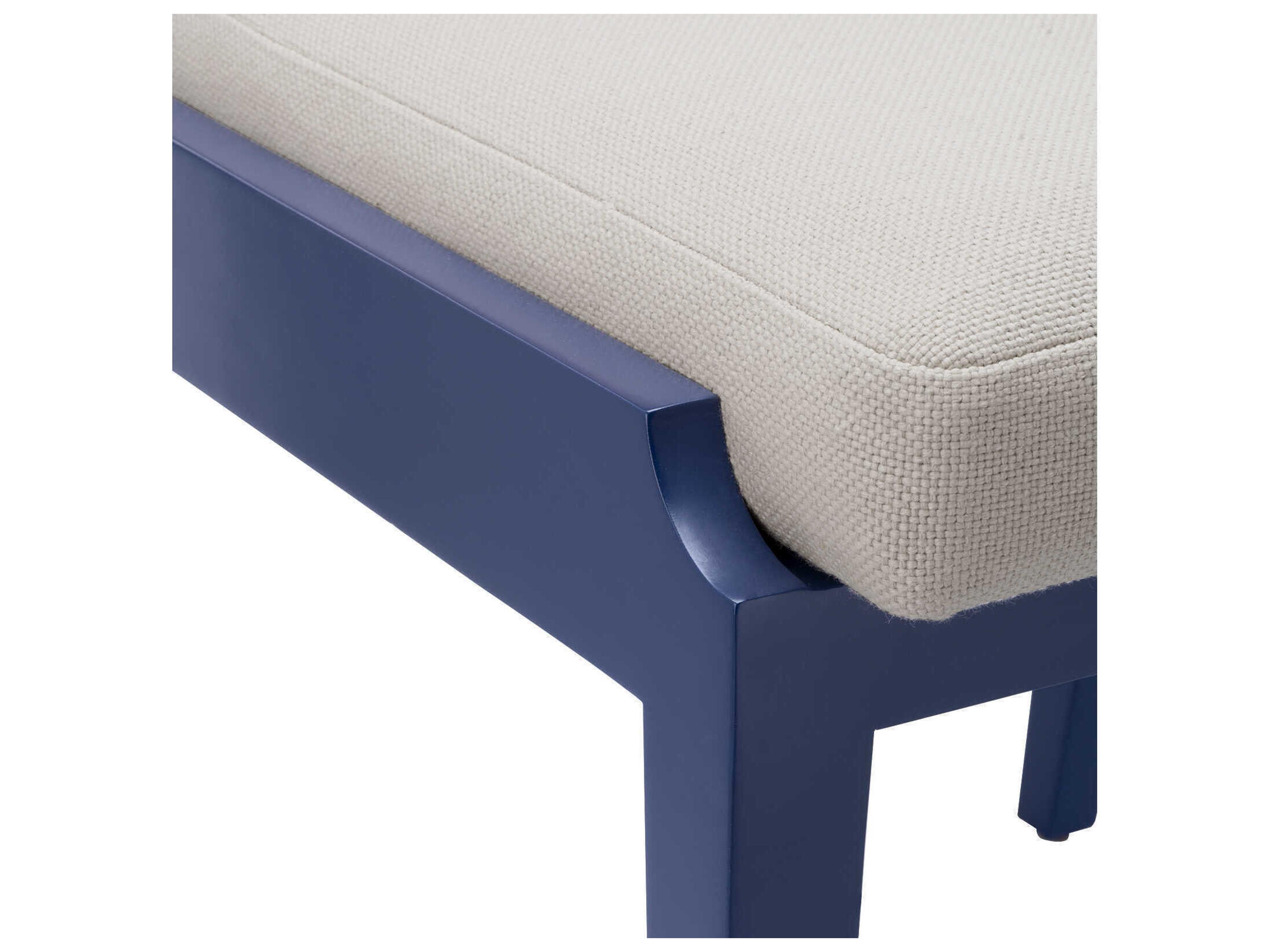 Villa & House Mahogany Wood Blue Upholstered Side Dining Chair