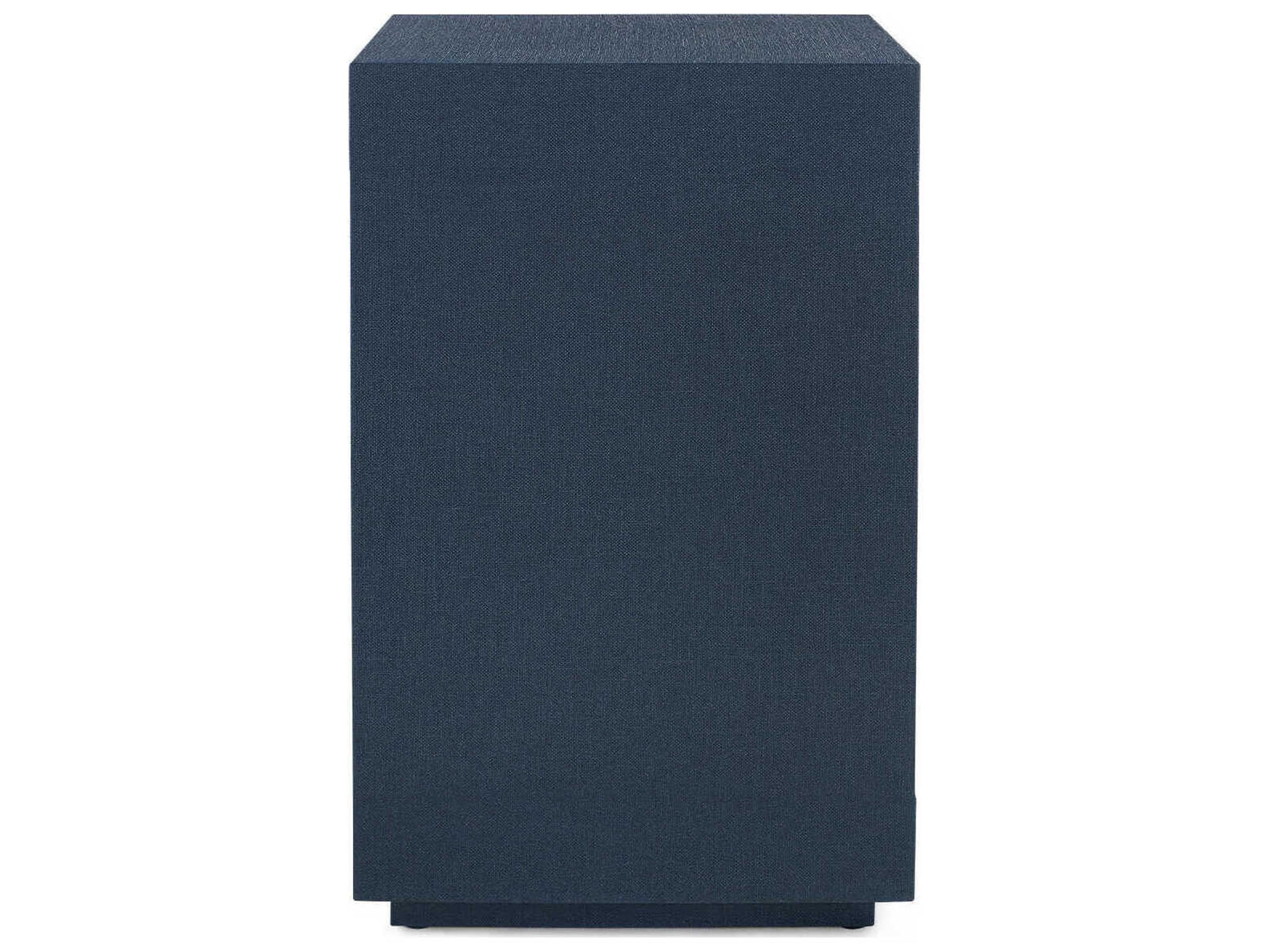 Villa & House Rectangular Wood Blue Steel End Table