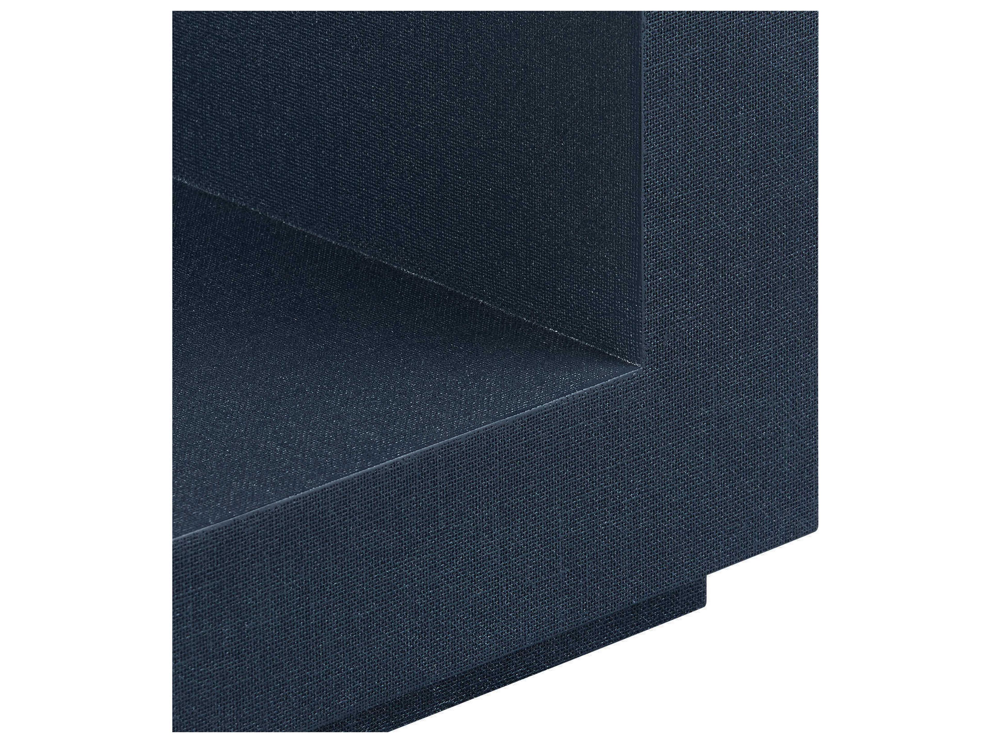 Villa & House Rectangular Wood Blue Steel End Table