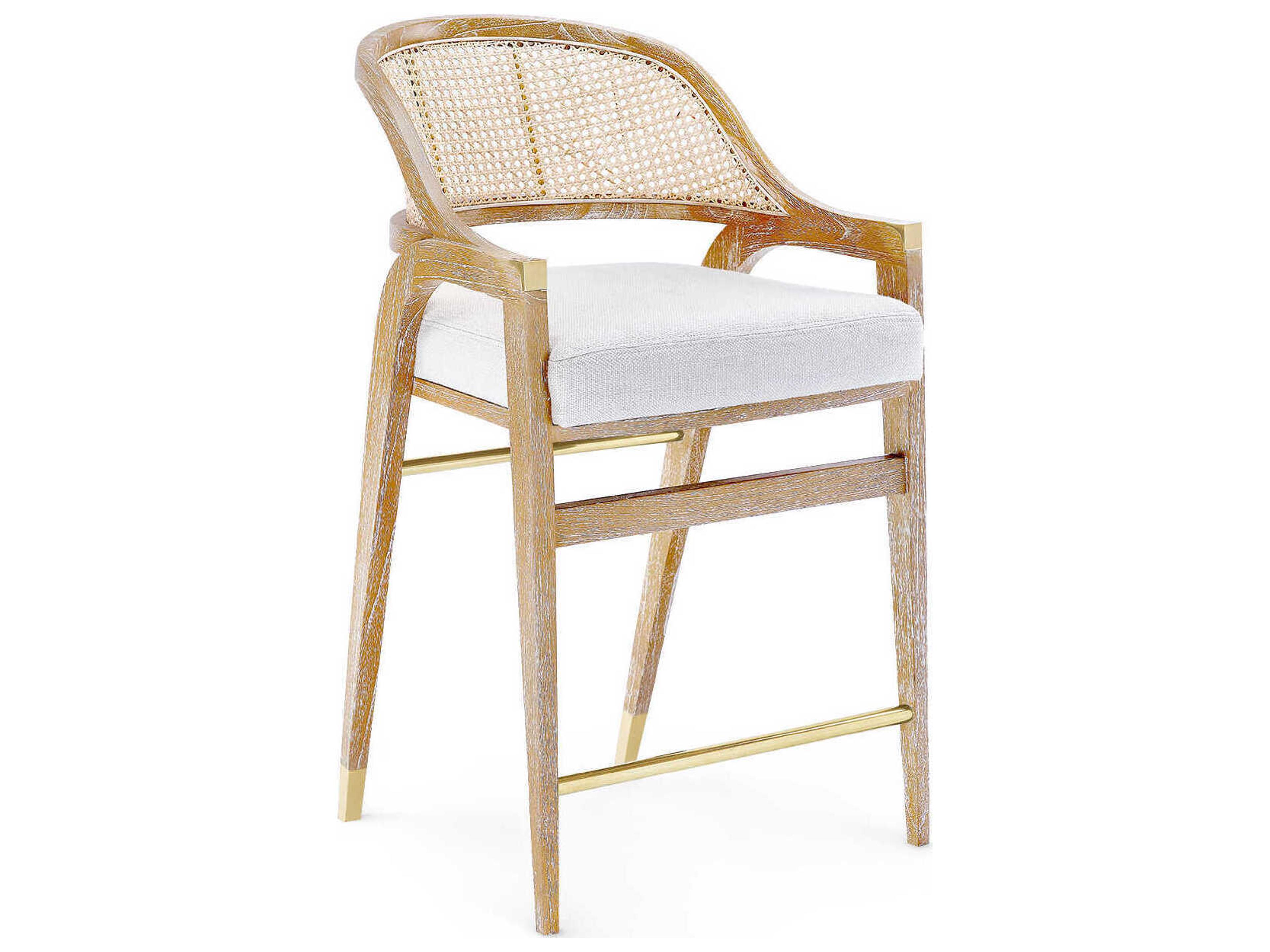 Upholstered Mahogany Wood Natural Counter Stool