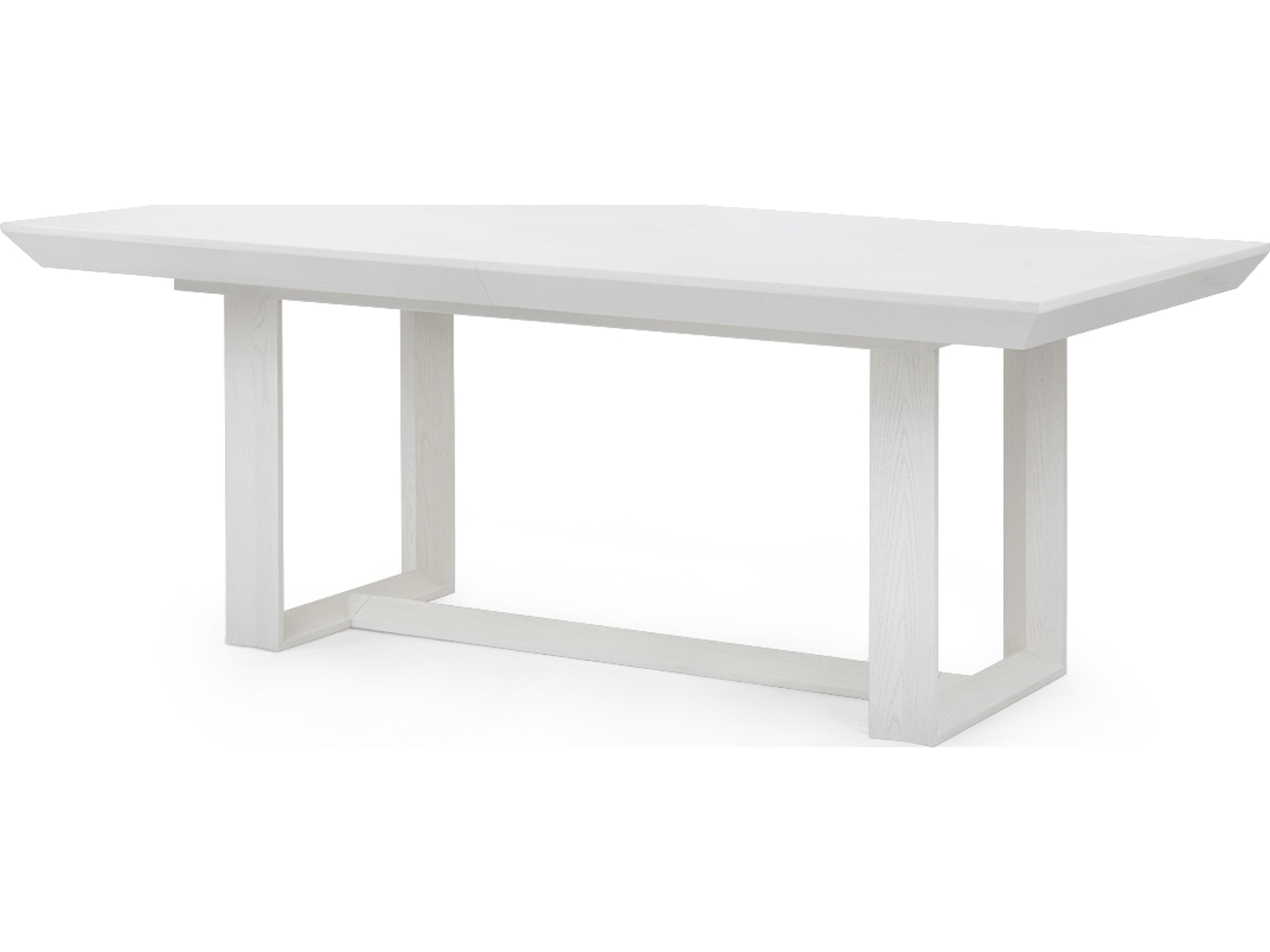 Finn Rectangular Wood Glazed Whisper White Dining Table