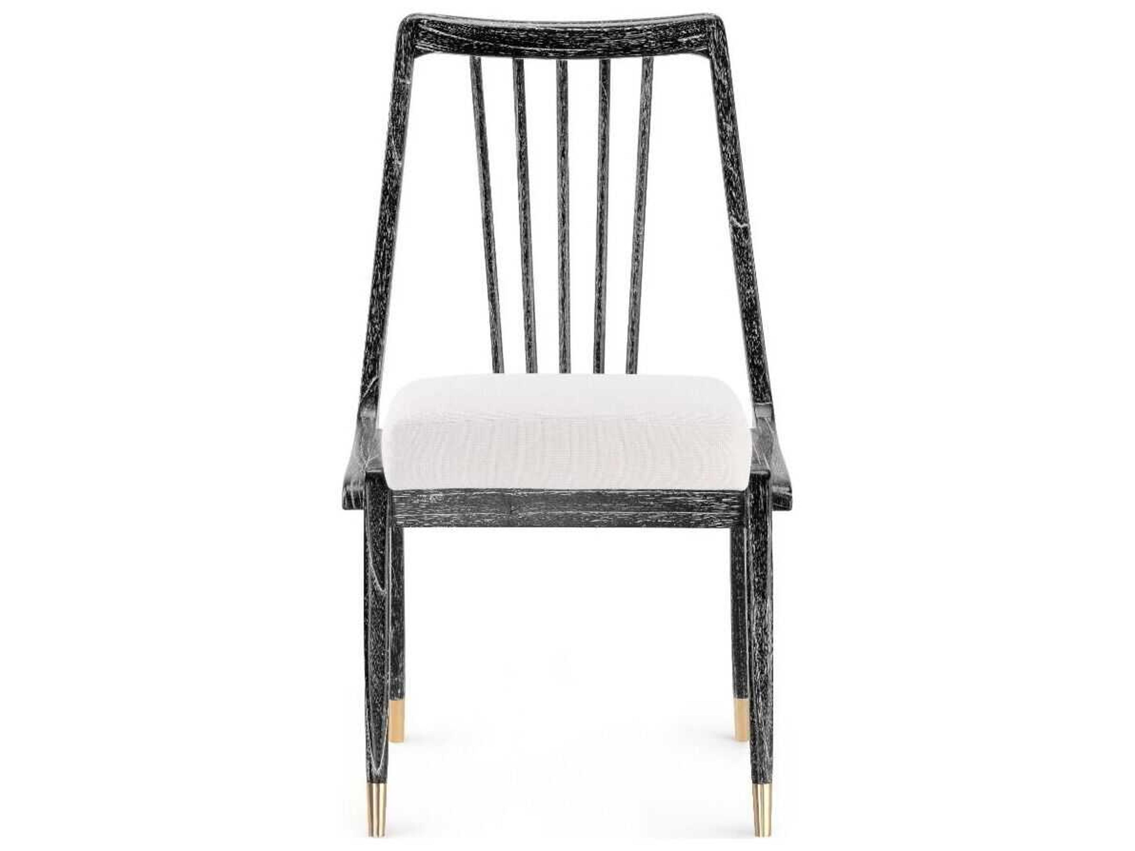 Villa & House Fiona Mahogany Wood Black Upholstered Armless Dining Chair