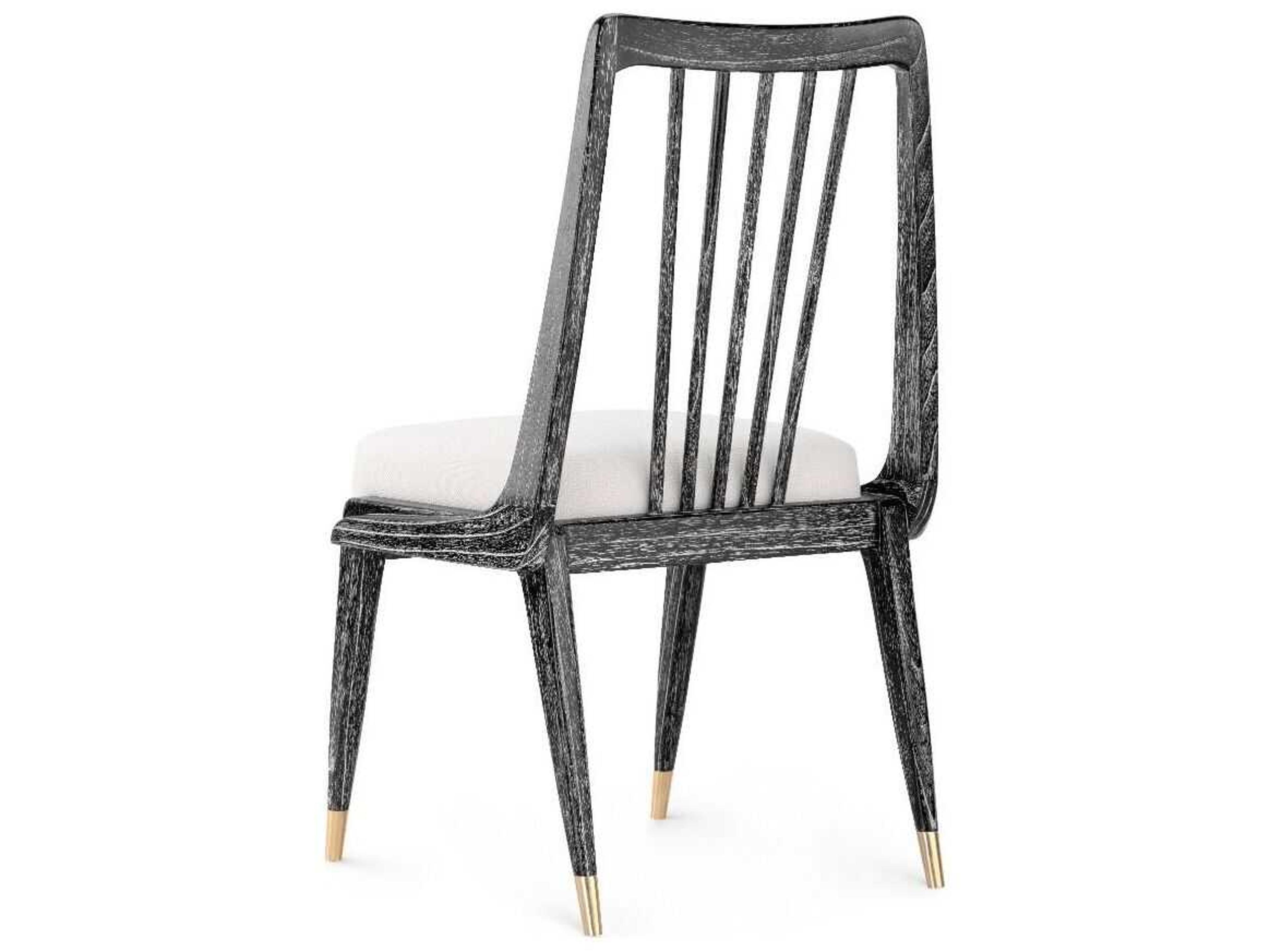 Villa & House Fiona Mahogany Wood Black Upholstered Armless Dining Chair