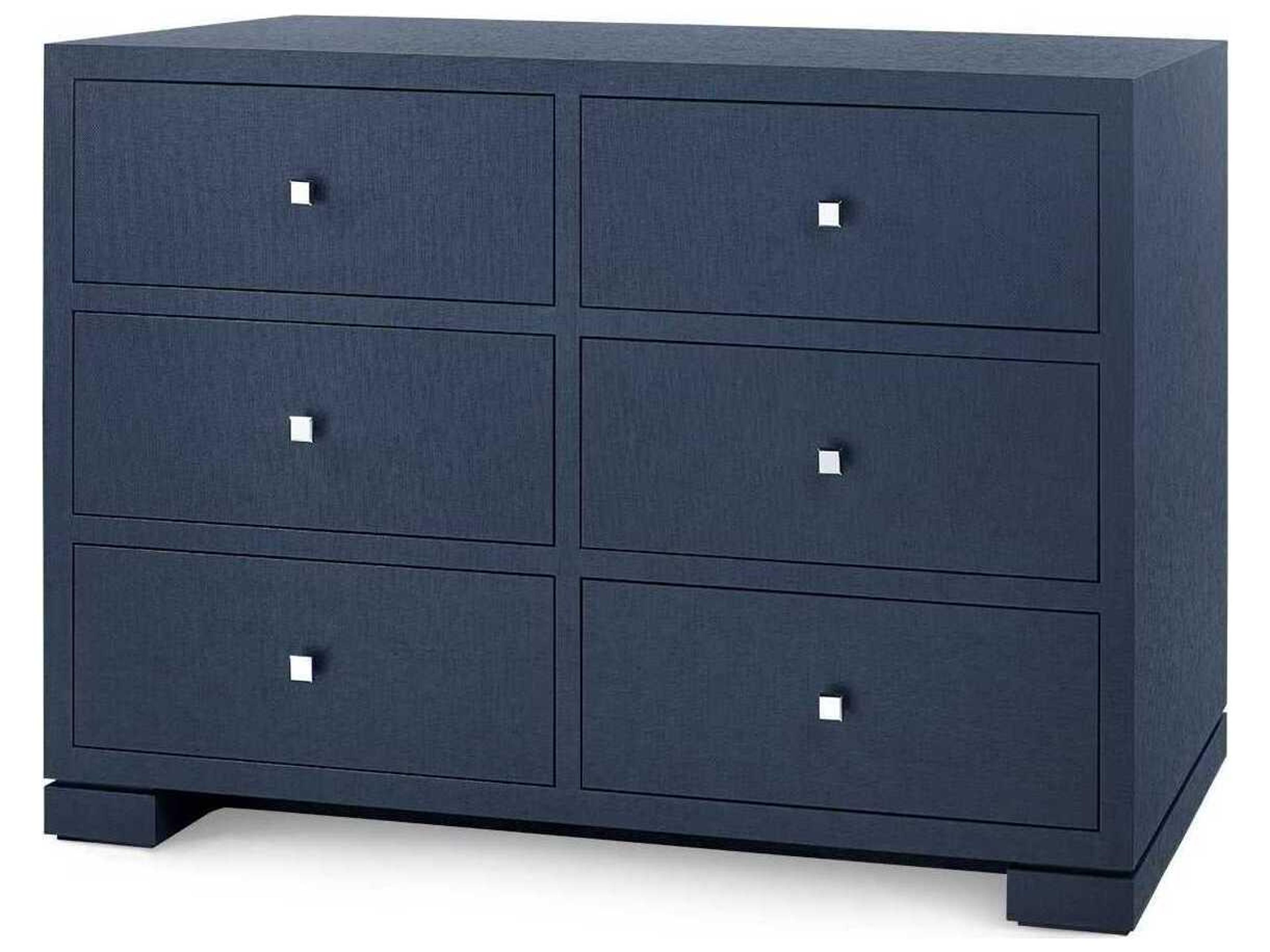 Frances Extra Large 6-Drawers Blue Double Dresser