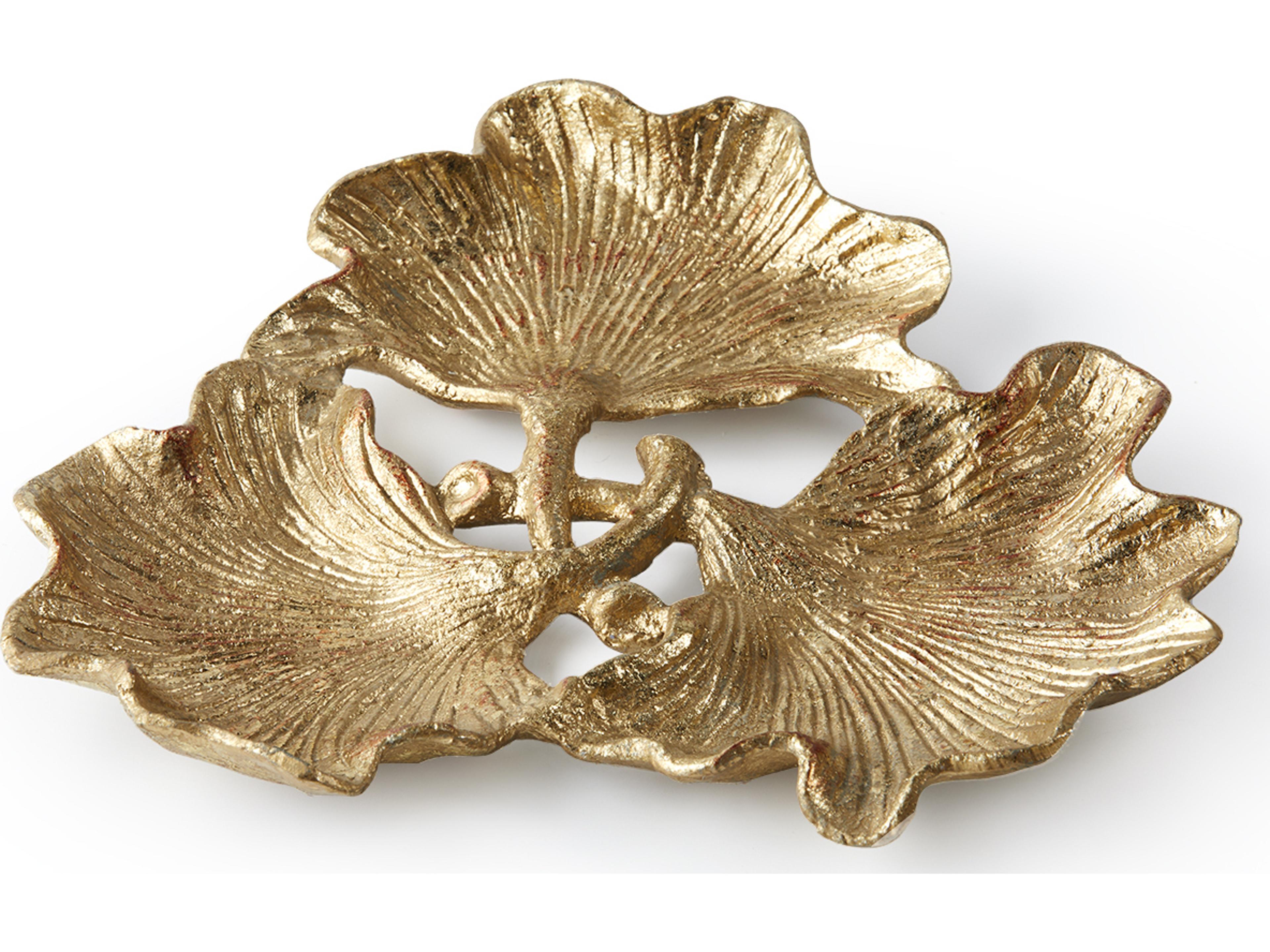 Large Gold Leaf Decorative Plate