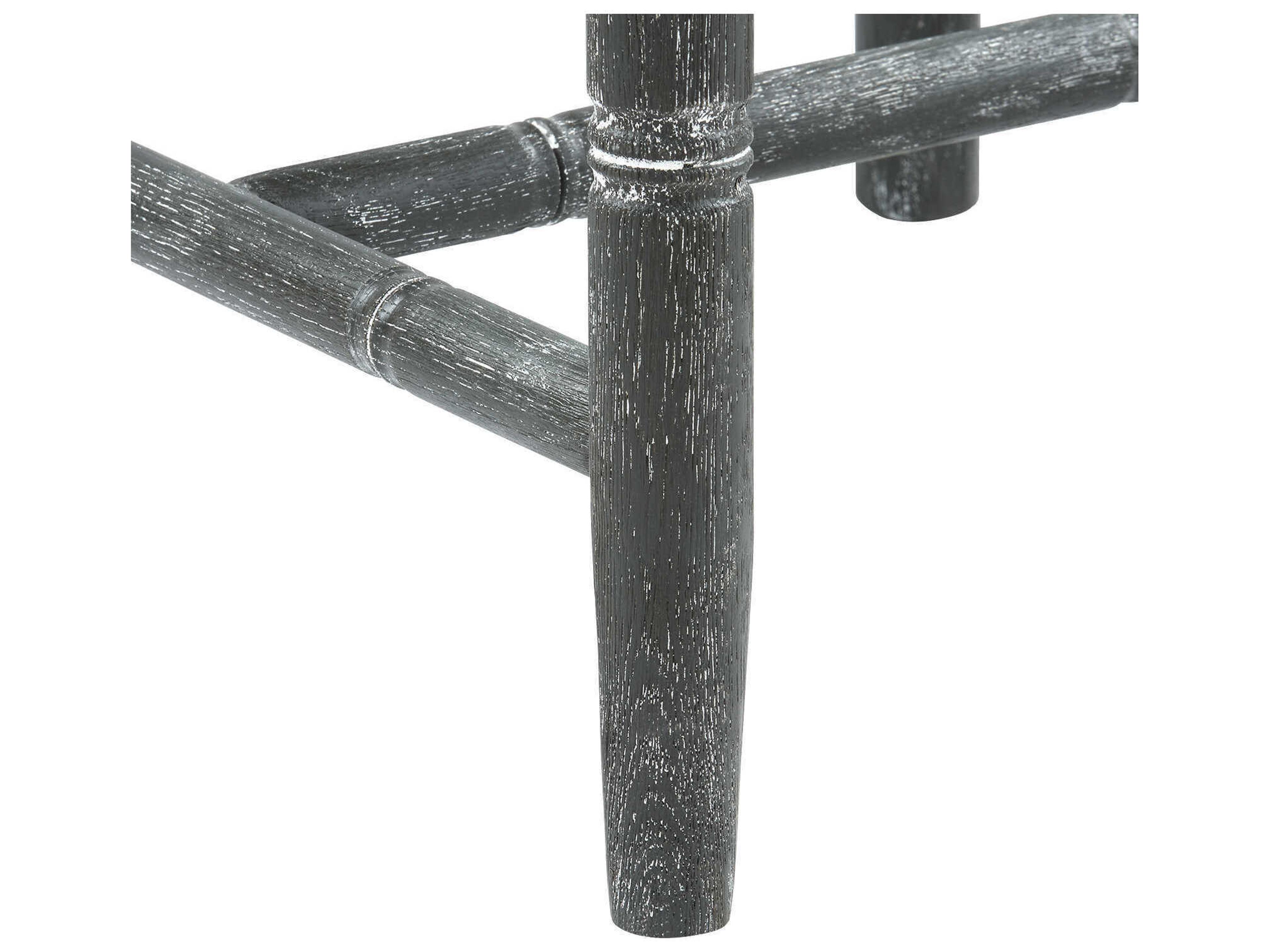 Villa & House Oak Wood Gray Upholstered Side Dining Chair