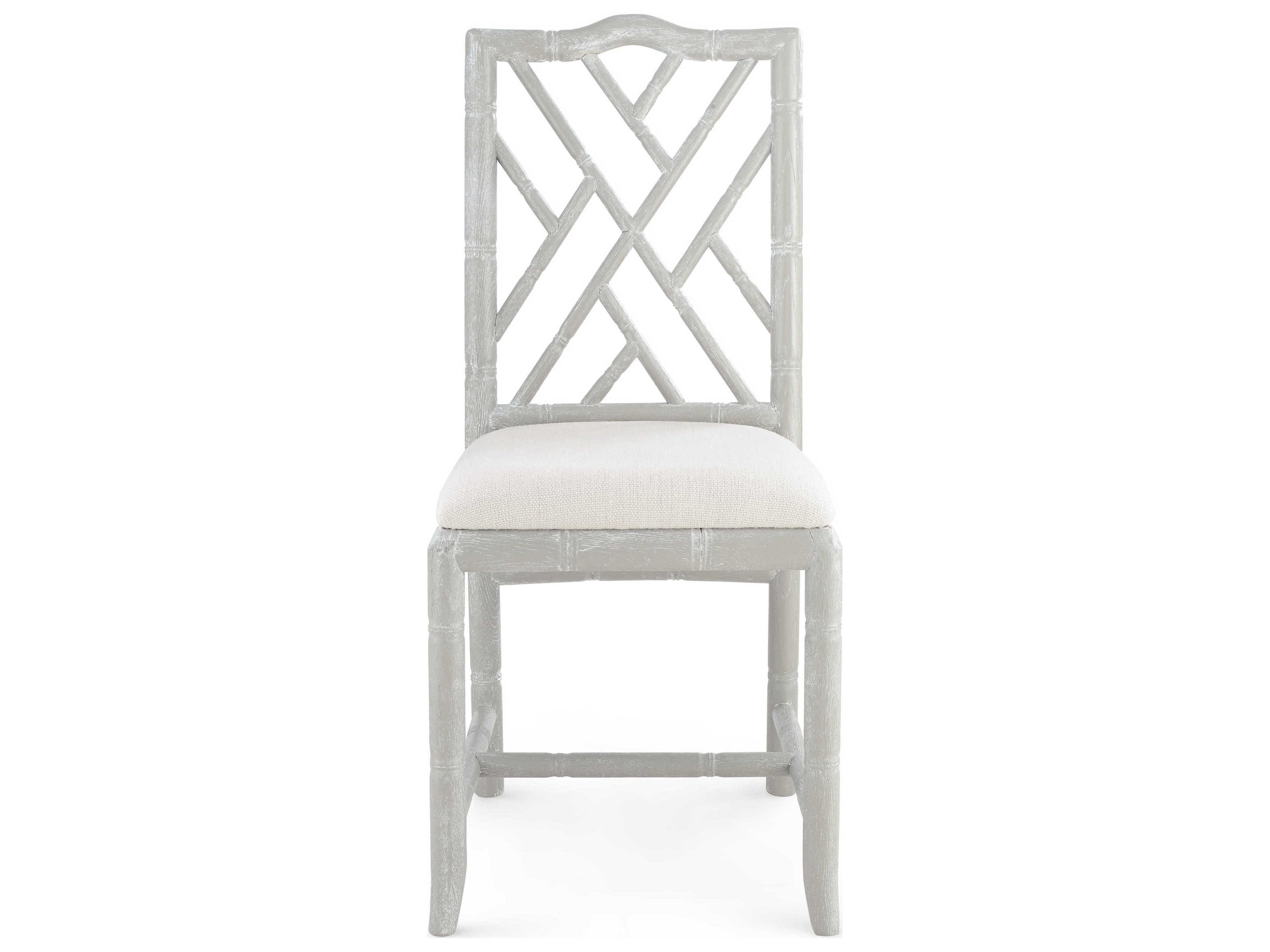 Villa & House Oak Wood Gray Upholstered Side Dining Chair