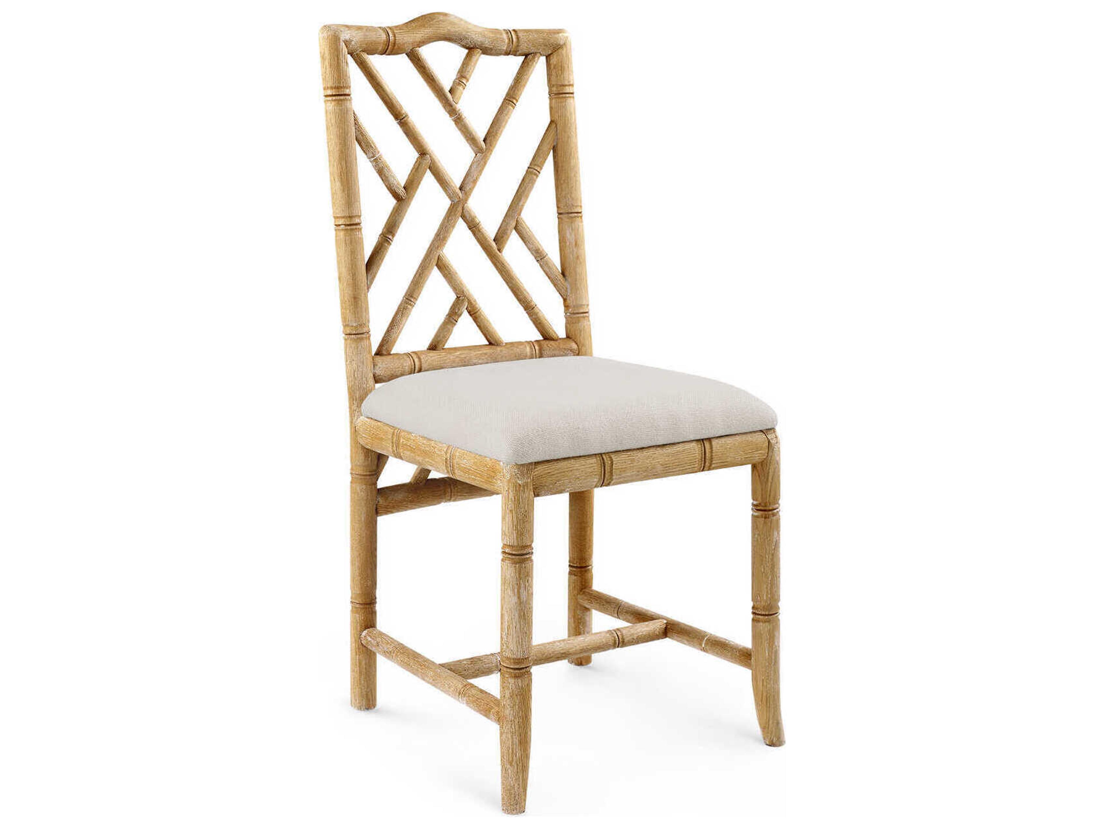 Oak Wood Natural Upholstered Side Dining Chair
