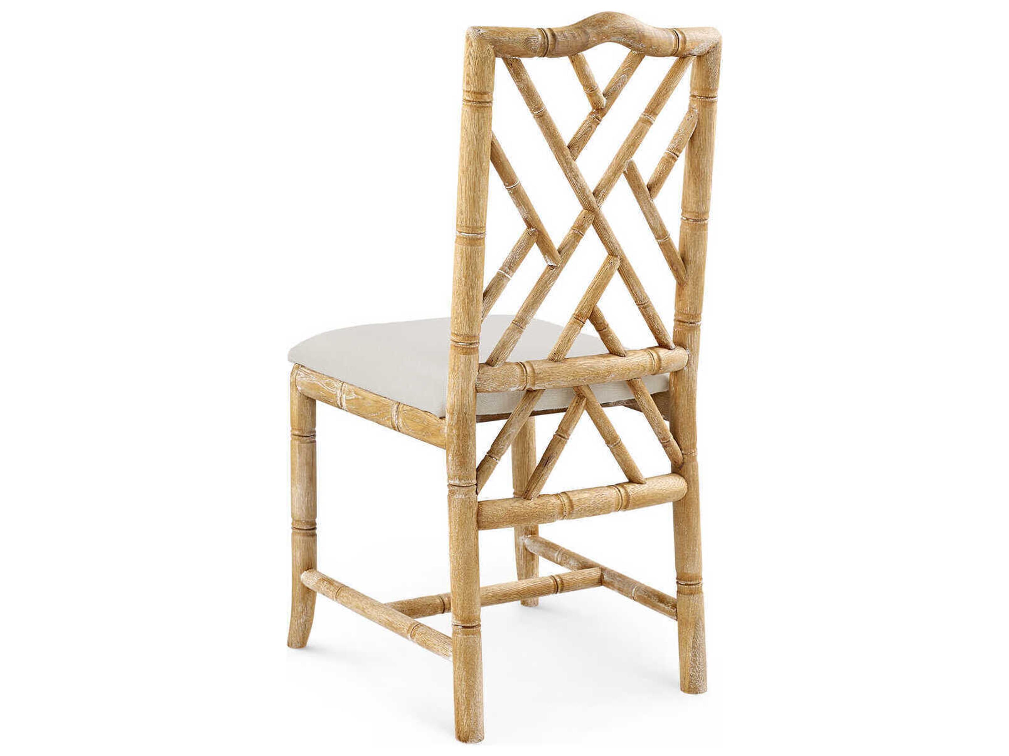 Villa & House Oak Wood Natural Upholstered Side Dining Chair