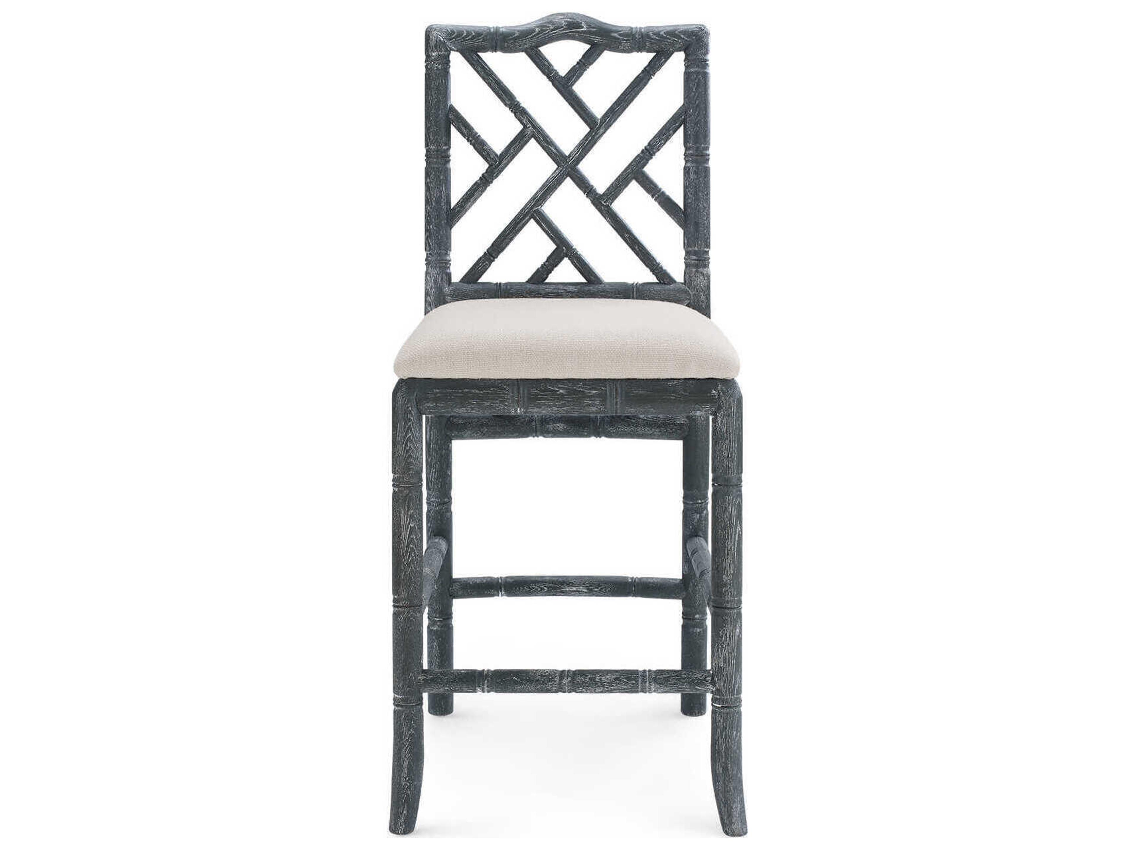 Villa & House Upholstered Oak Wood Gray Counter Stool