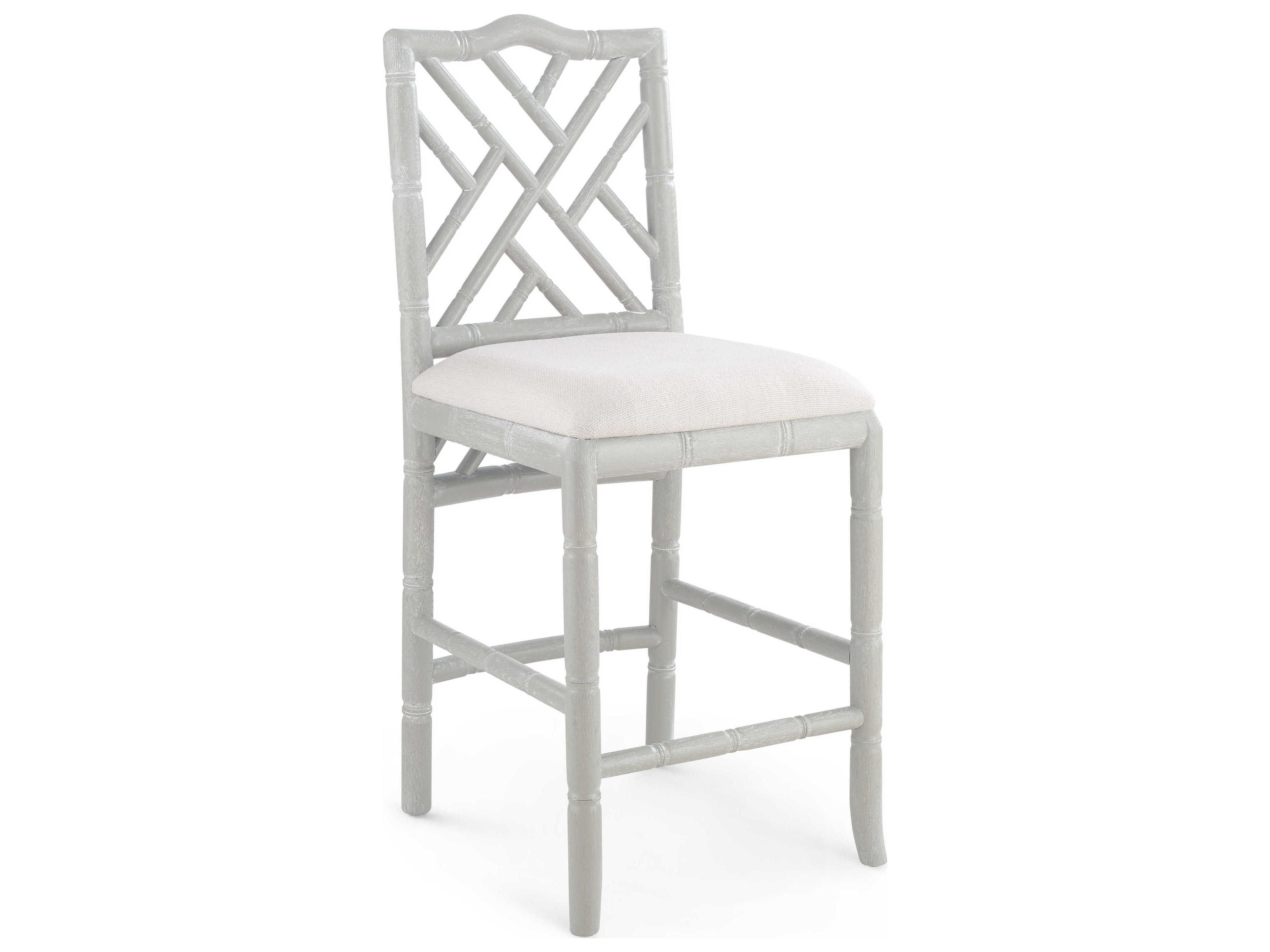 Villa & House Upholstered Oak Wood Classic Gray Counter Stool