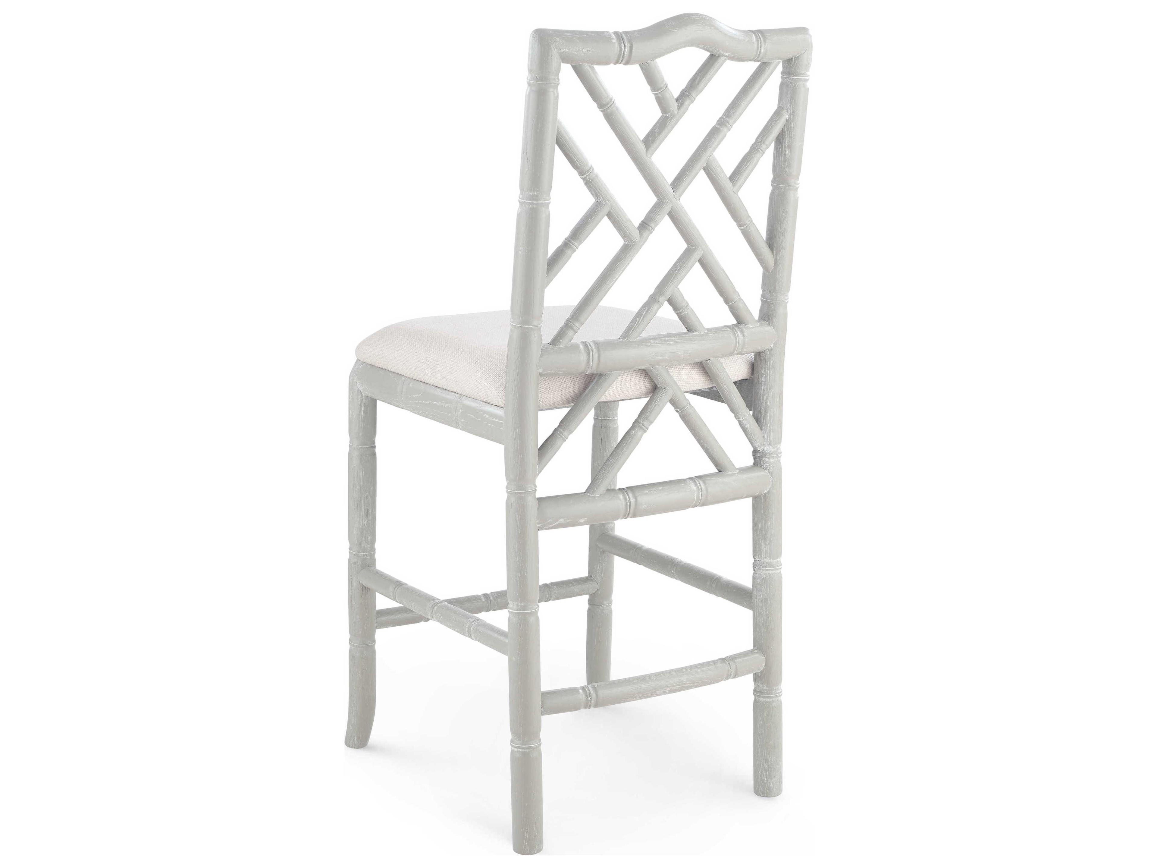 Villa & House Upholstered Oak Wood Classic Gray Counter Stool