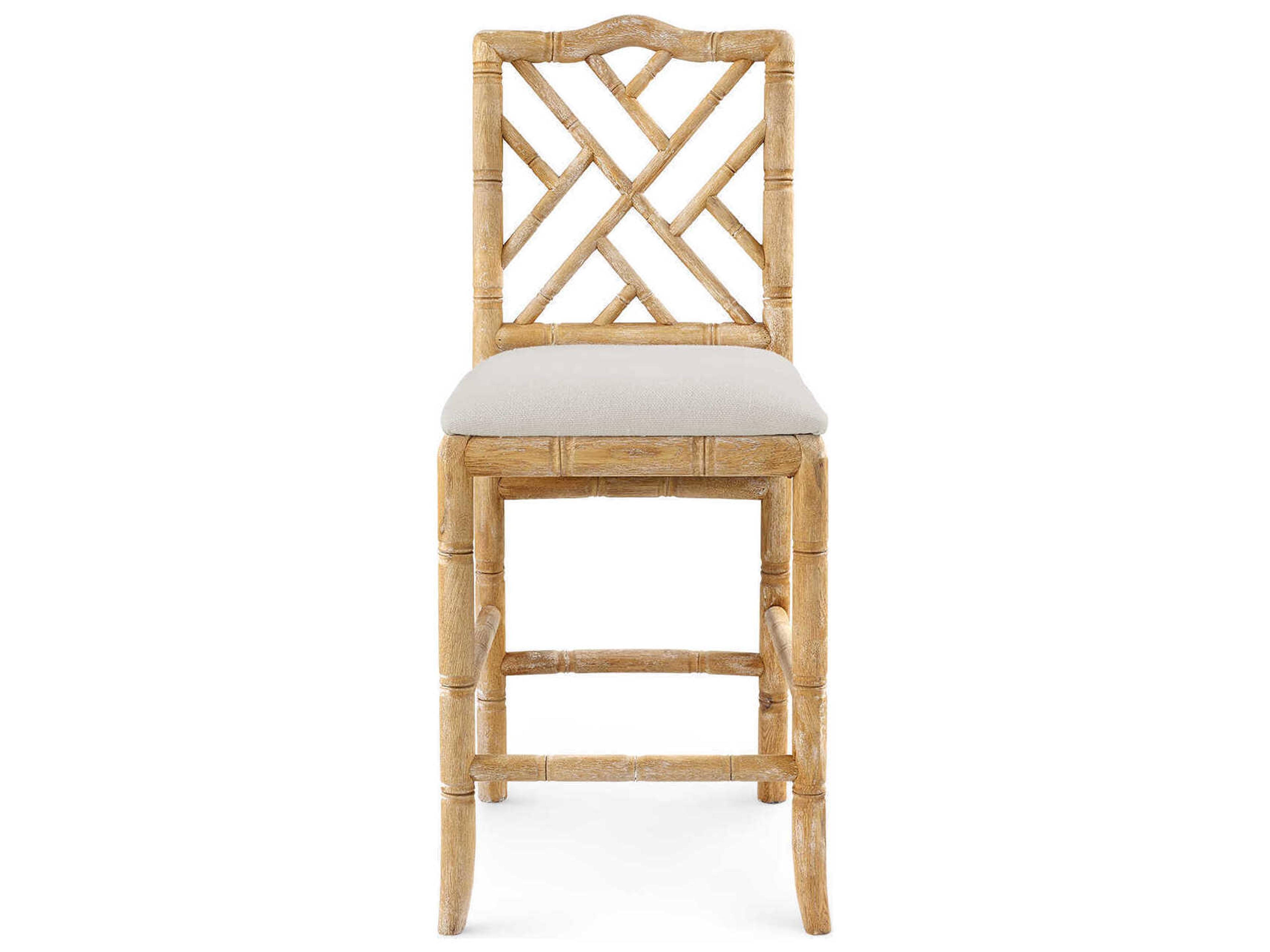 Villa & House Upholstered Oak Wood Natural Counter Stool