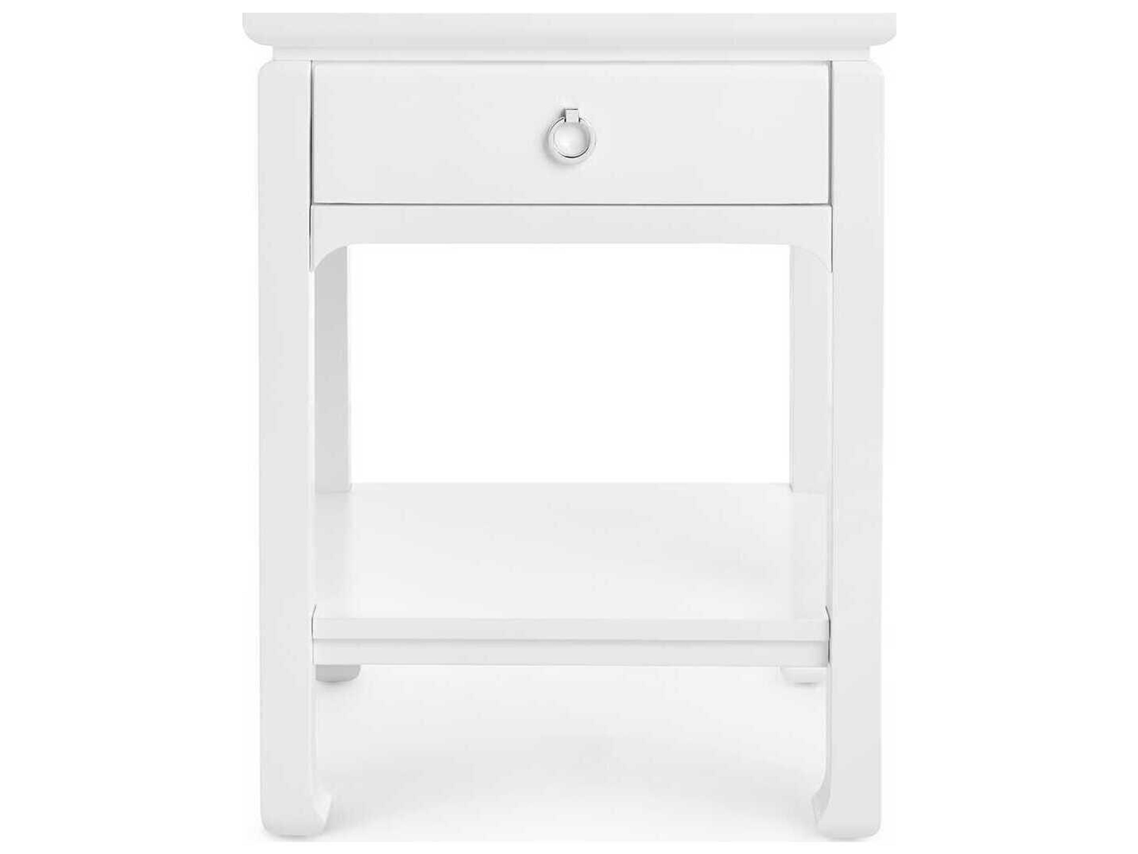 Villa & House Rectangular Wood White Pearl End Table