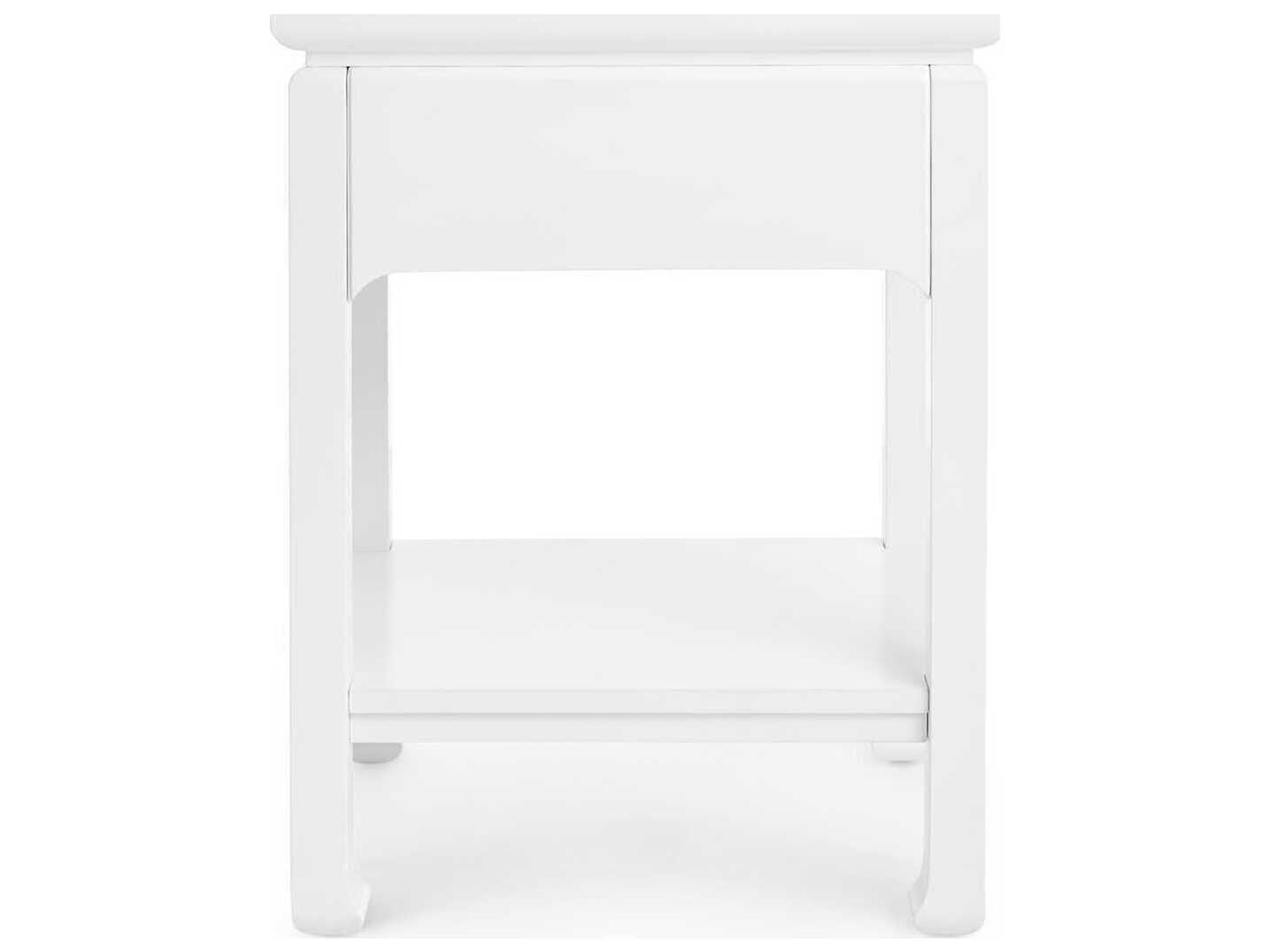 Villa & House Rectangular Wood White Pearl End Table