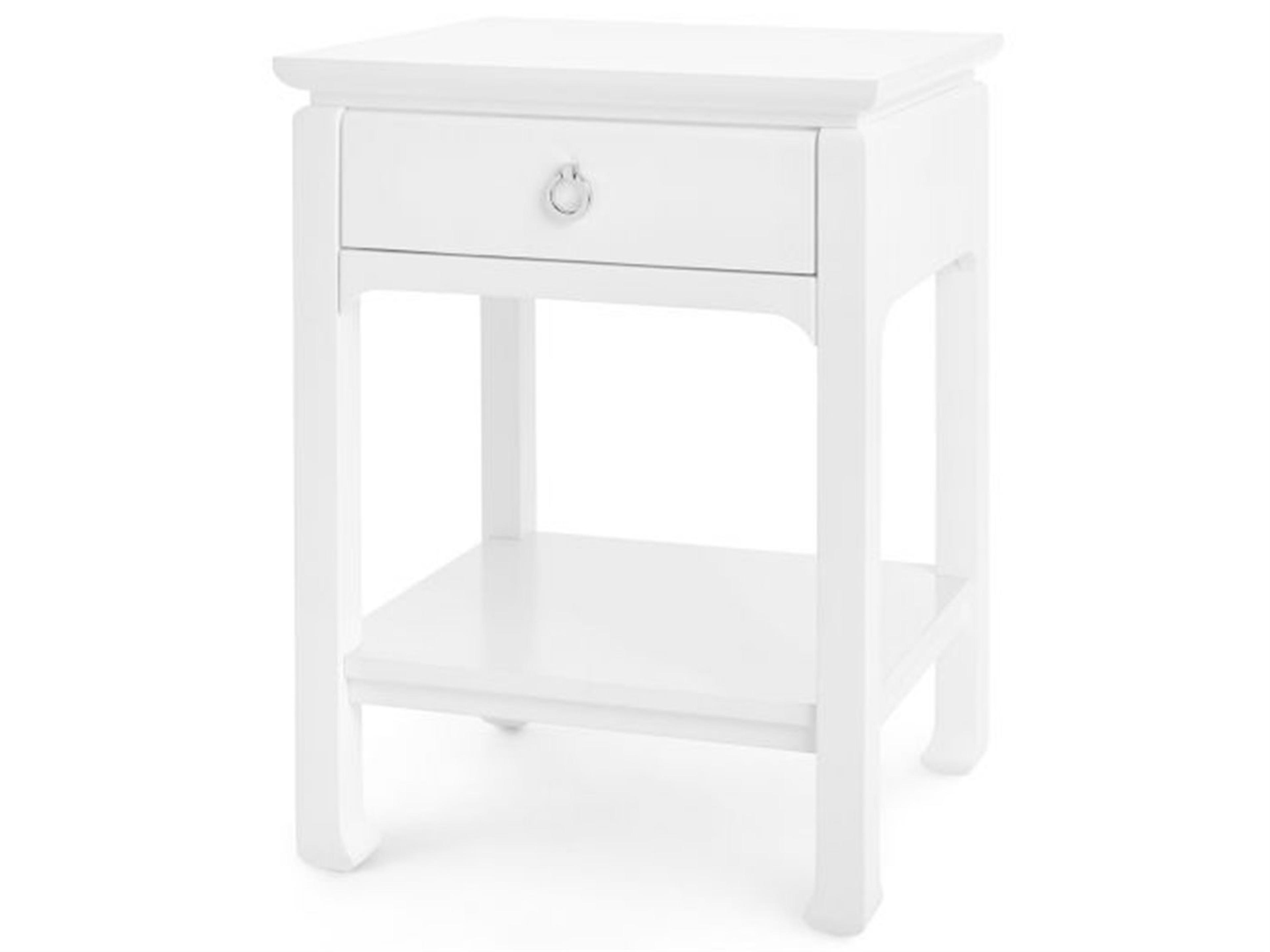 Villa & House Rectangular Wood White Pearl End Table