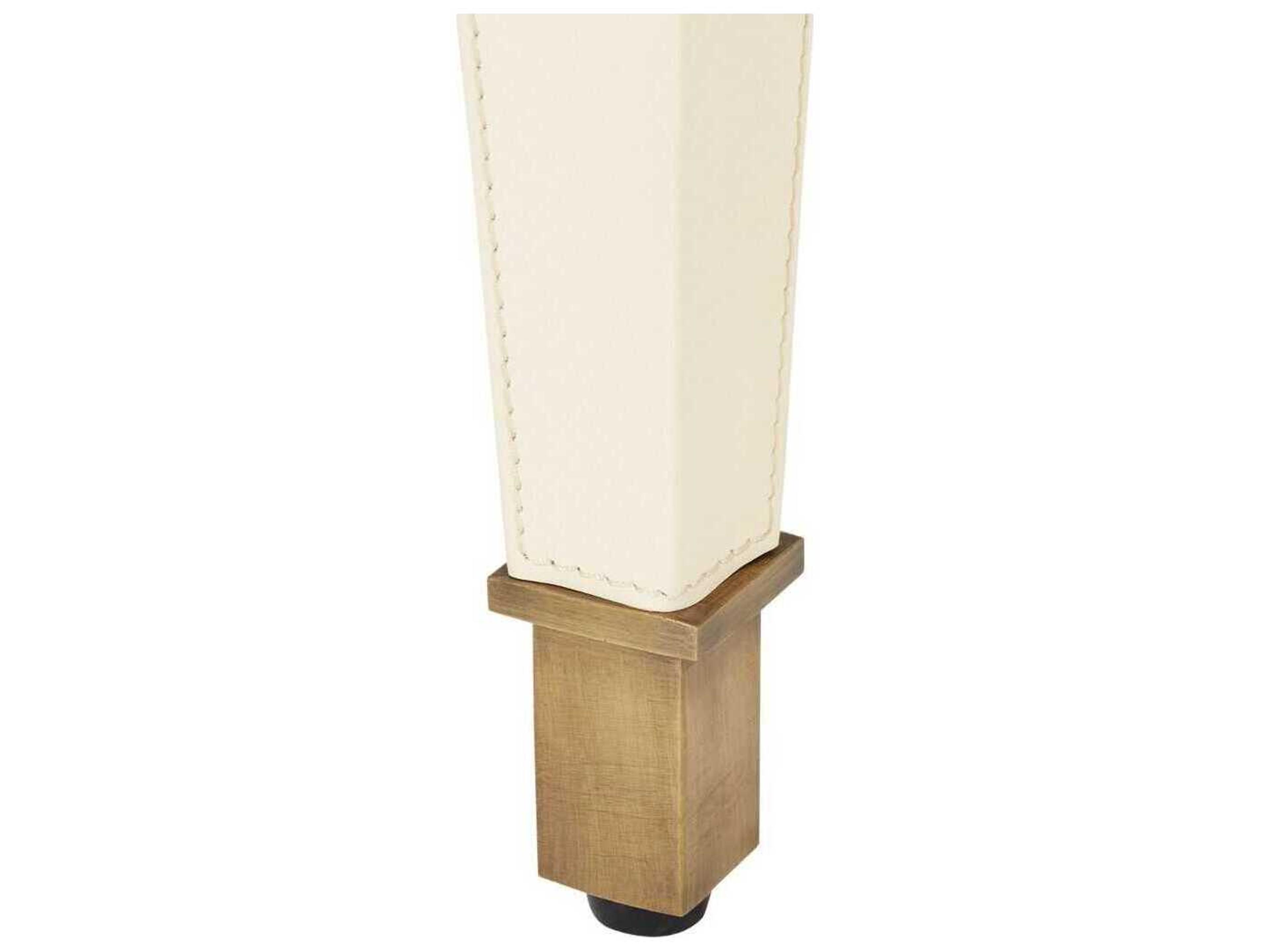 Villa & House Rectangular Ivory Leather End Table