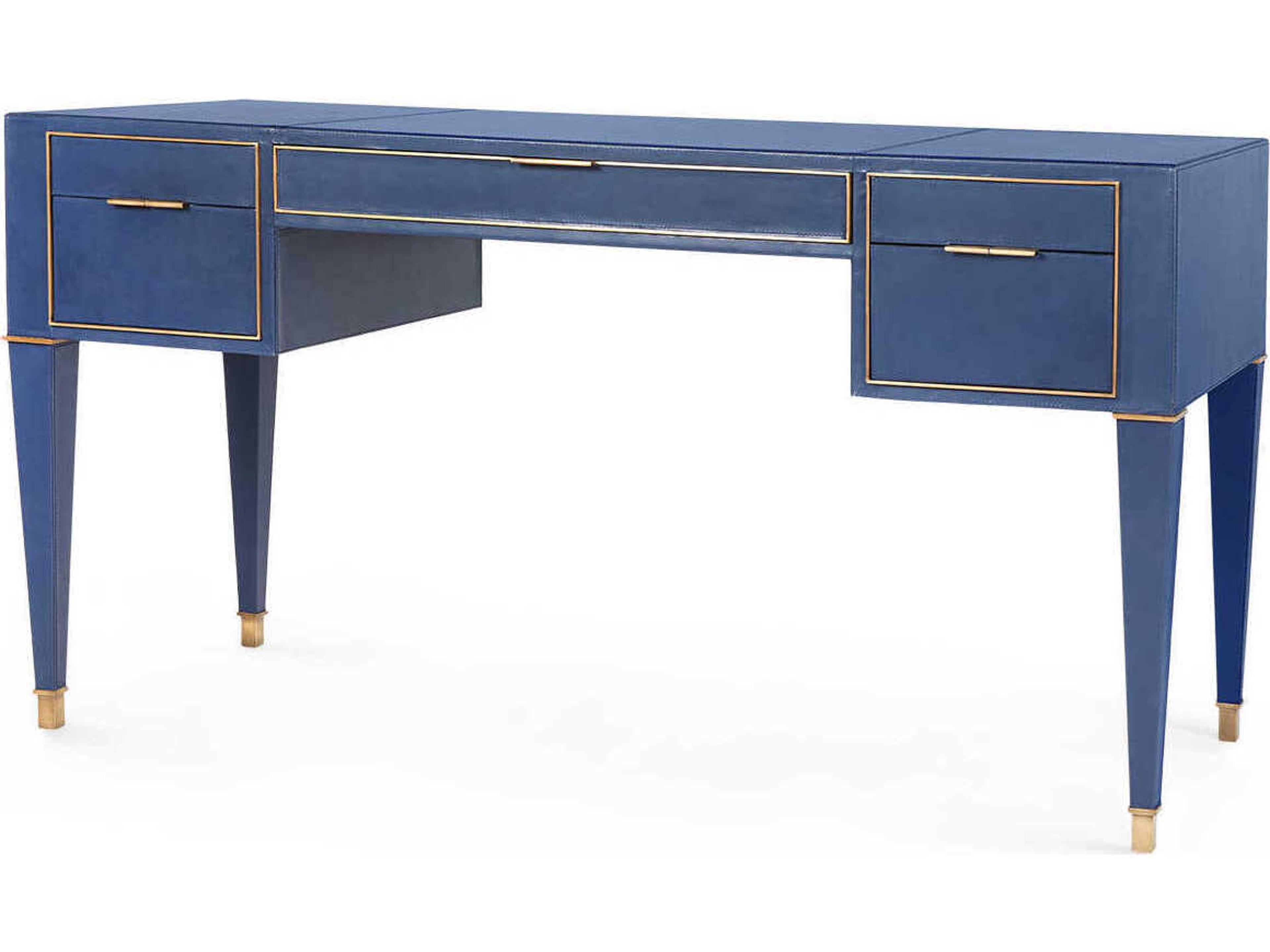 Navy Blue Gold Secretary Desk